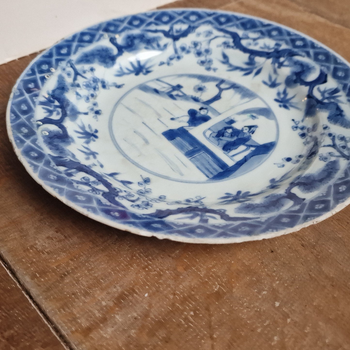 Kangxi Porcelain Plate, Mother and Child Garden Scene, c.1662-1674