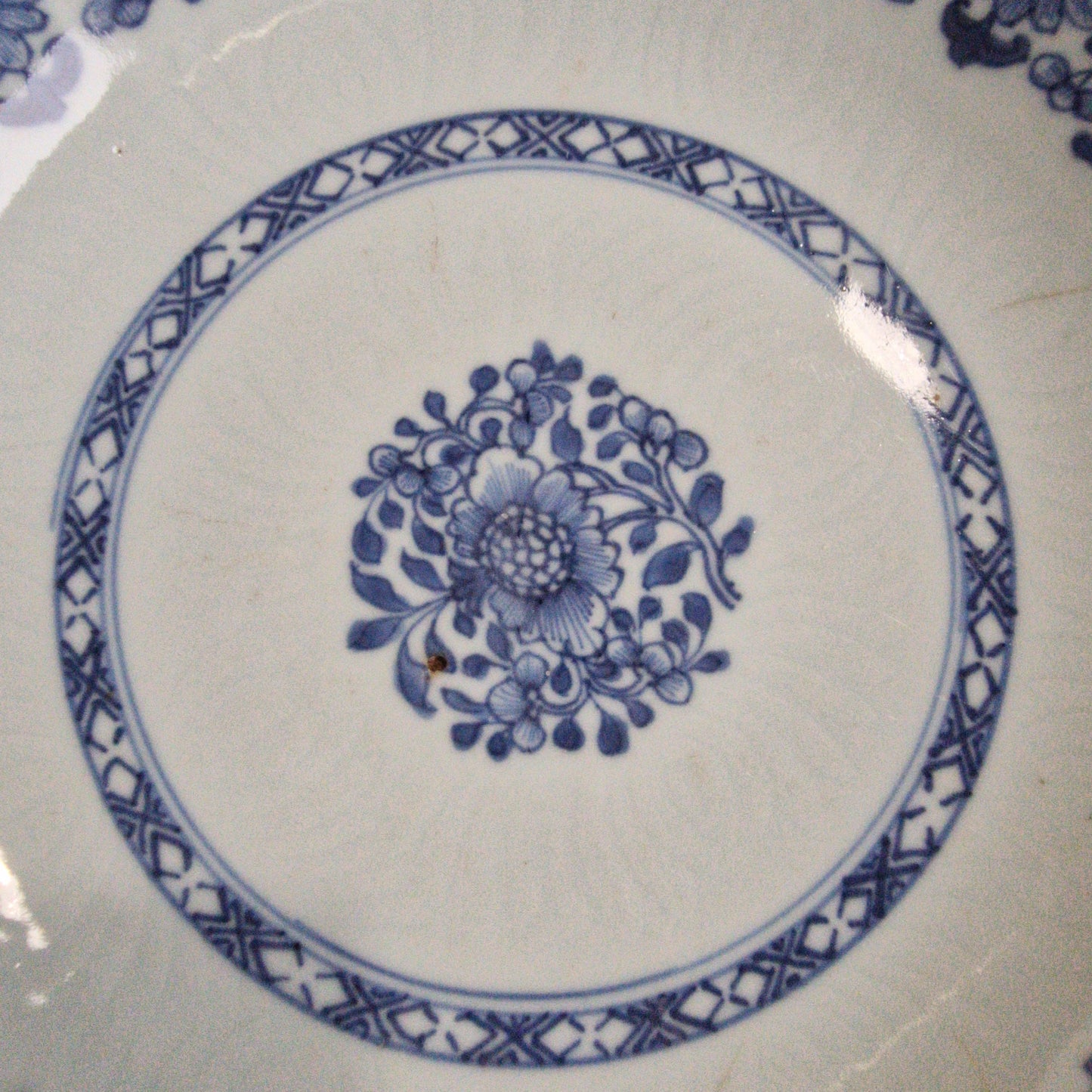 Pair of Antique Kangxi Porcelain Dishes, Floral Decor, 18th Century