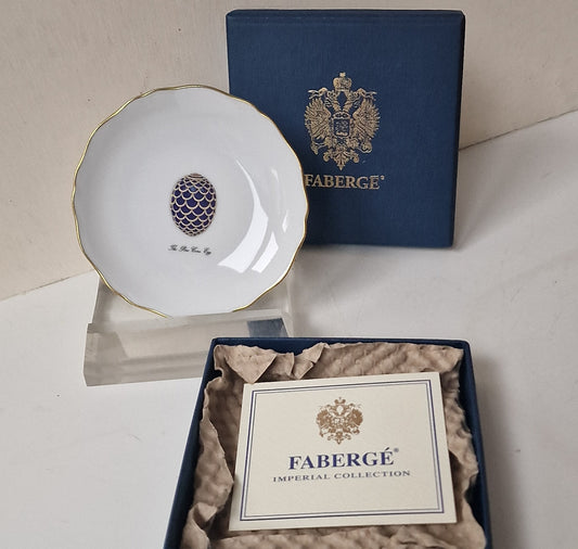 Fabergé Imperial Porcelain Dish, Gilt Jewelry Bowl, with Box & COA faberge