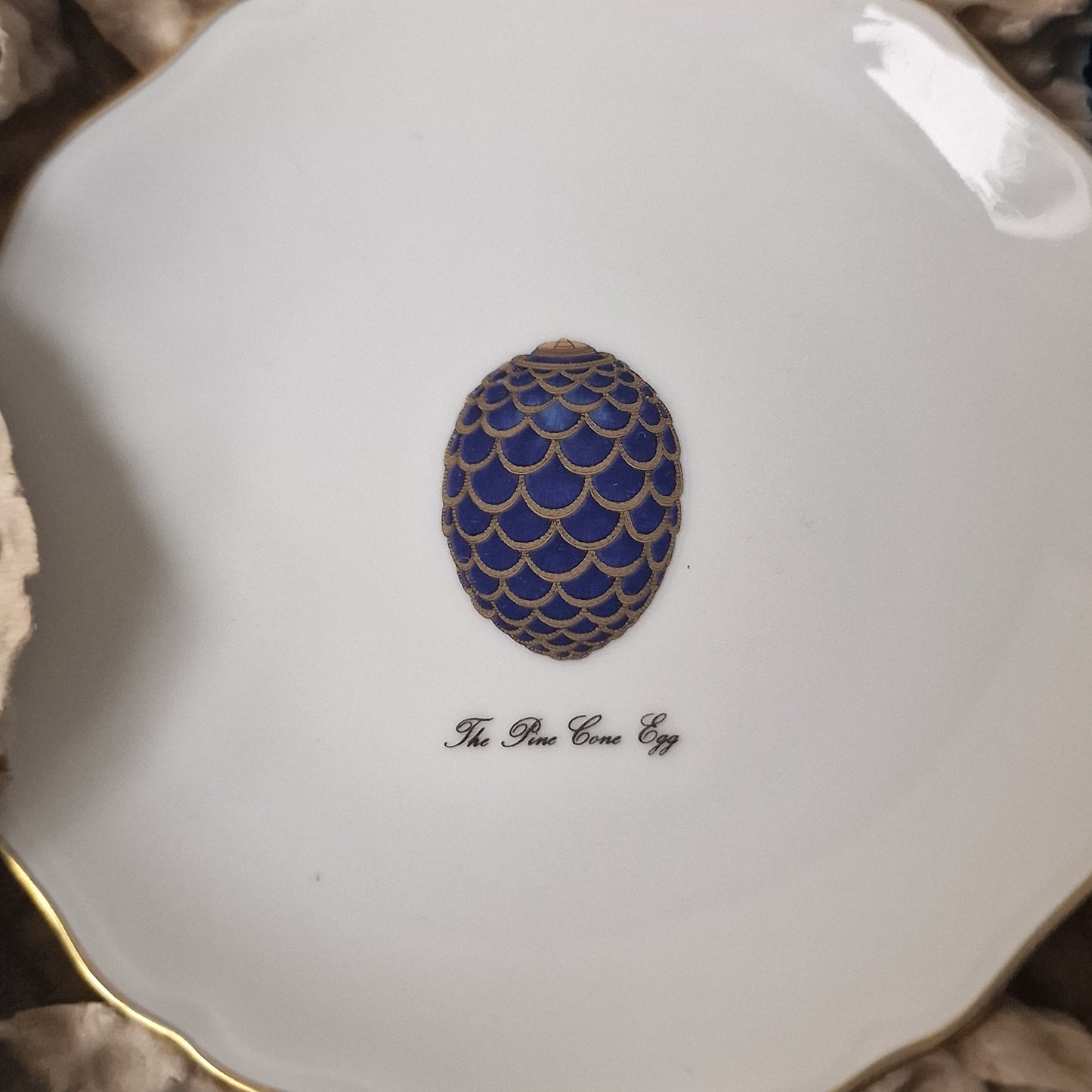 Fabergé Imperial Porcelain Dish, Gilt Jewelry Bowl, with Box & COA faberge