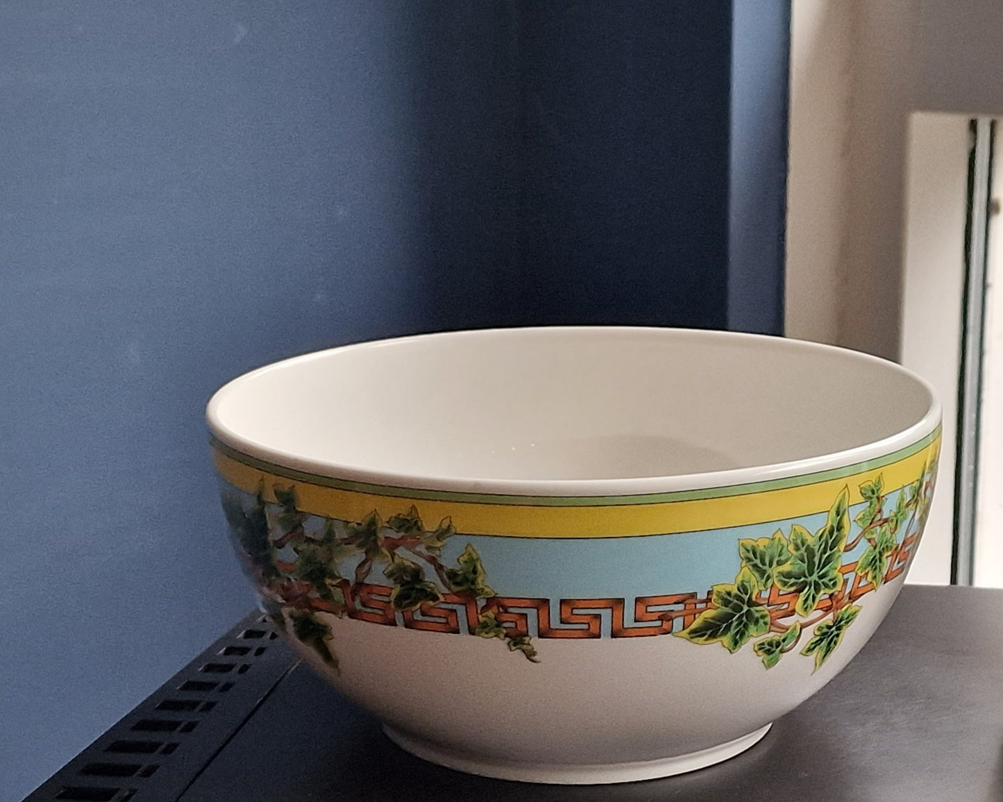 XXL Versace Rosenthal Salad Bowl, Ivy Leaves Passion Design
