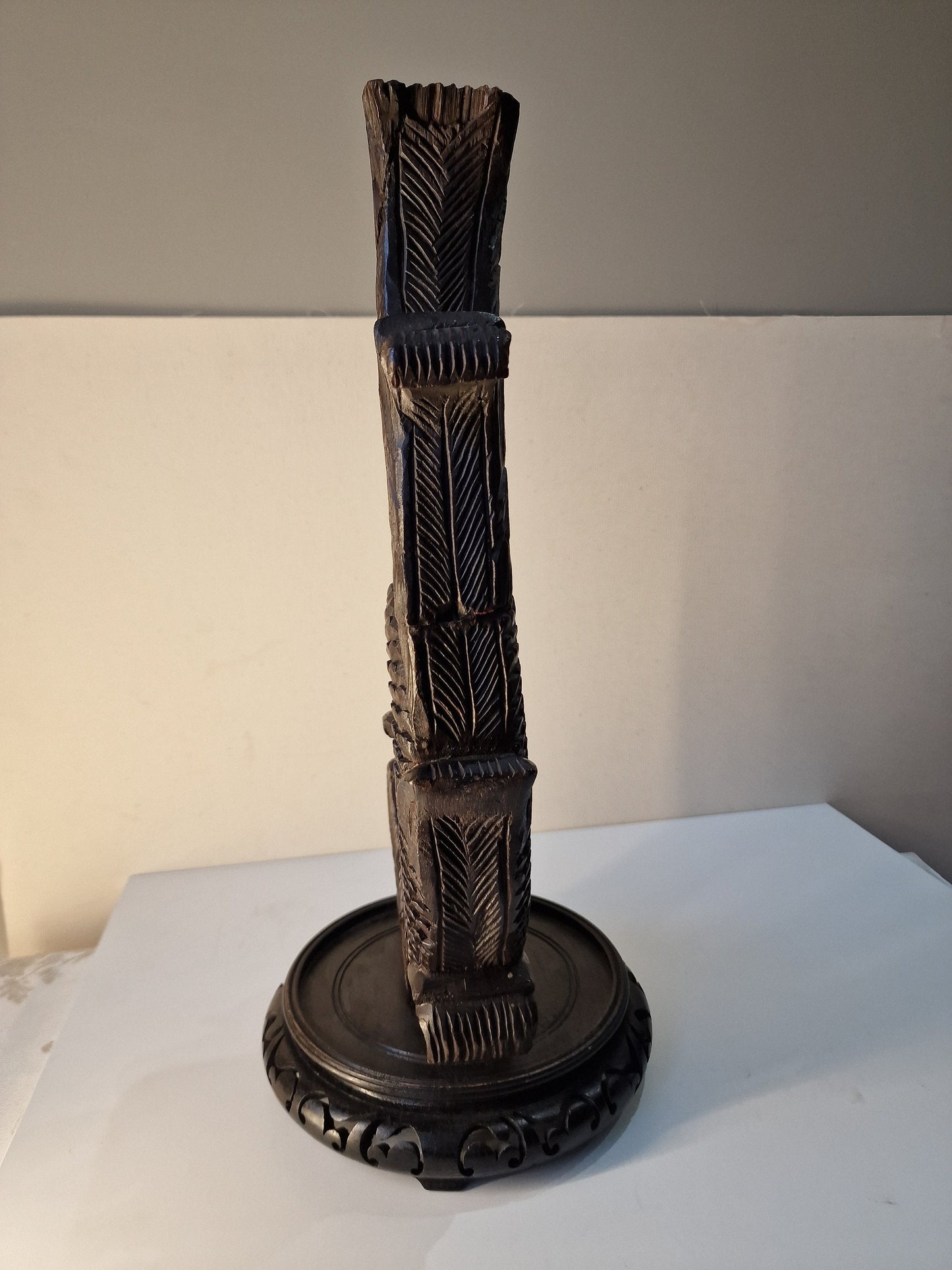 XL Hand Carved Wood Dragon Sculpture – Early 20th Century Chinese Republic