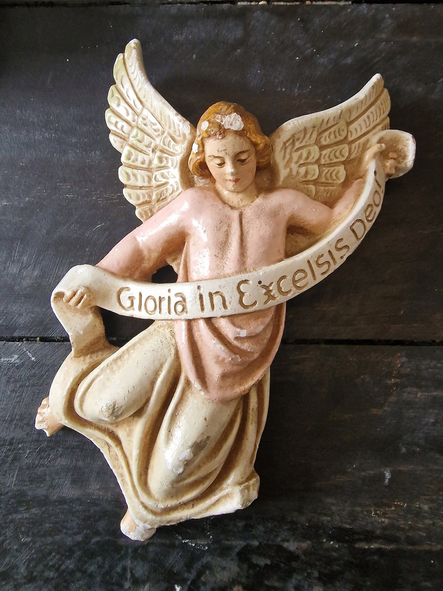 Antique 19th Century Polychrome Nativity Scene, Christmas Kerstgroep