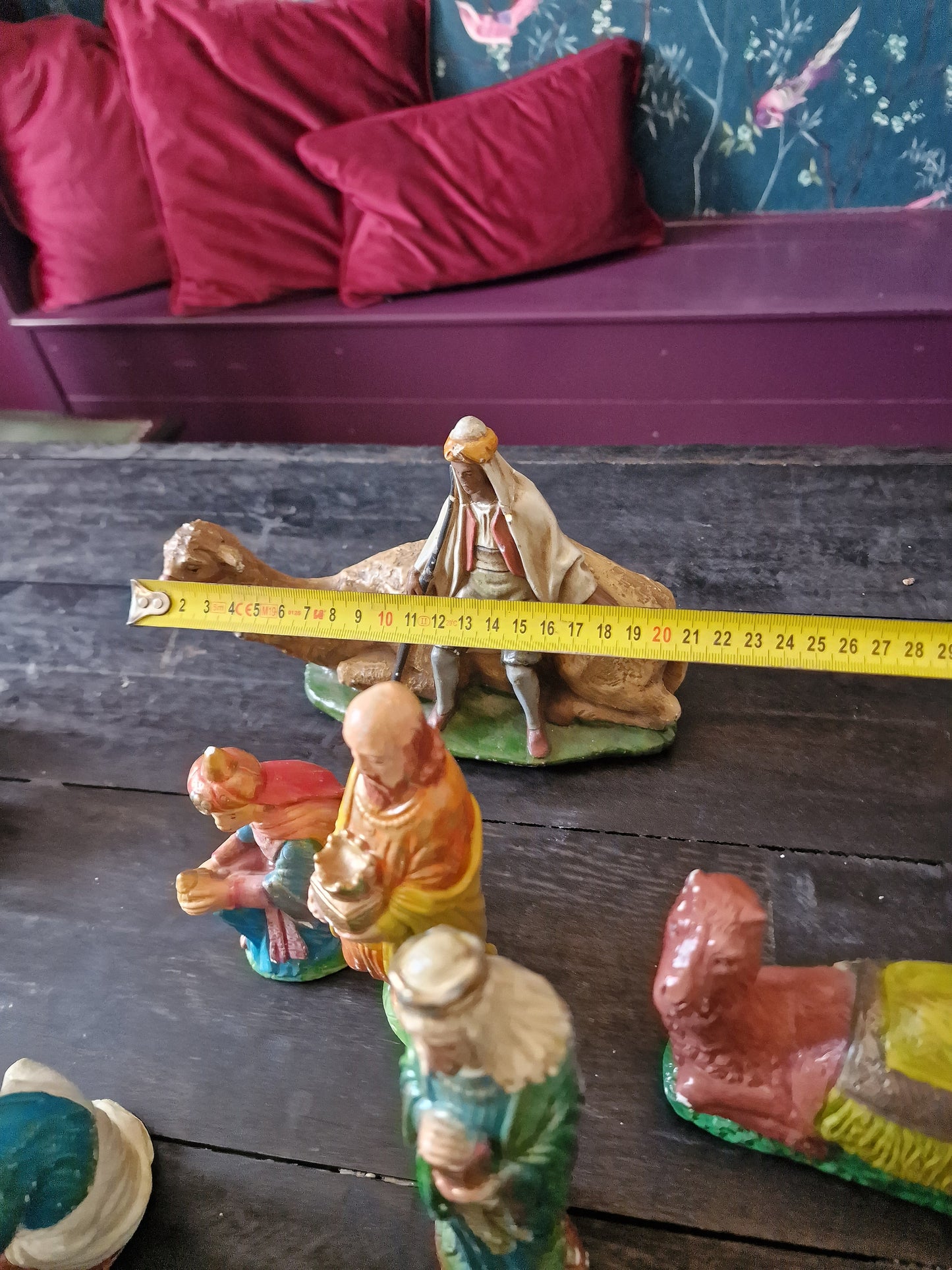 Antique Art Nouveau Polychrome Nativity Scene, ca 1910-1920
