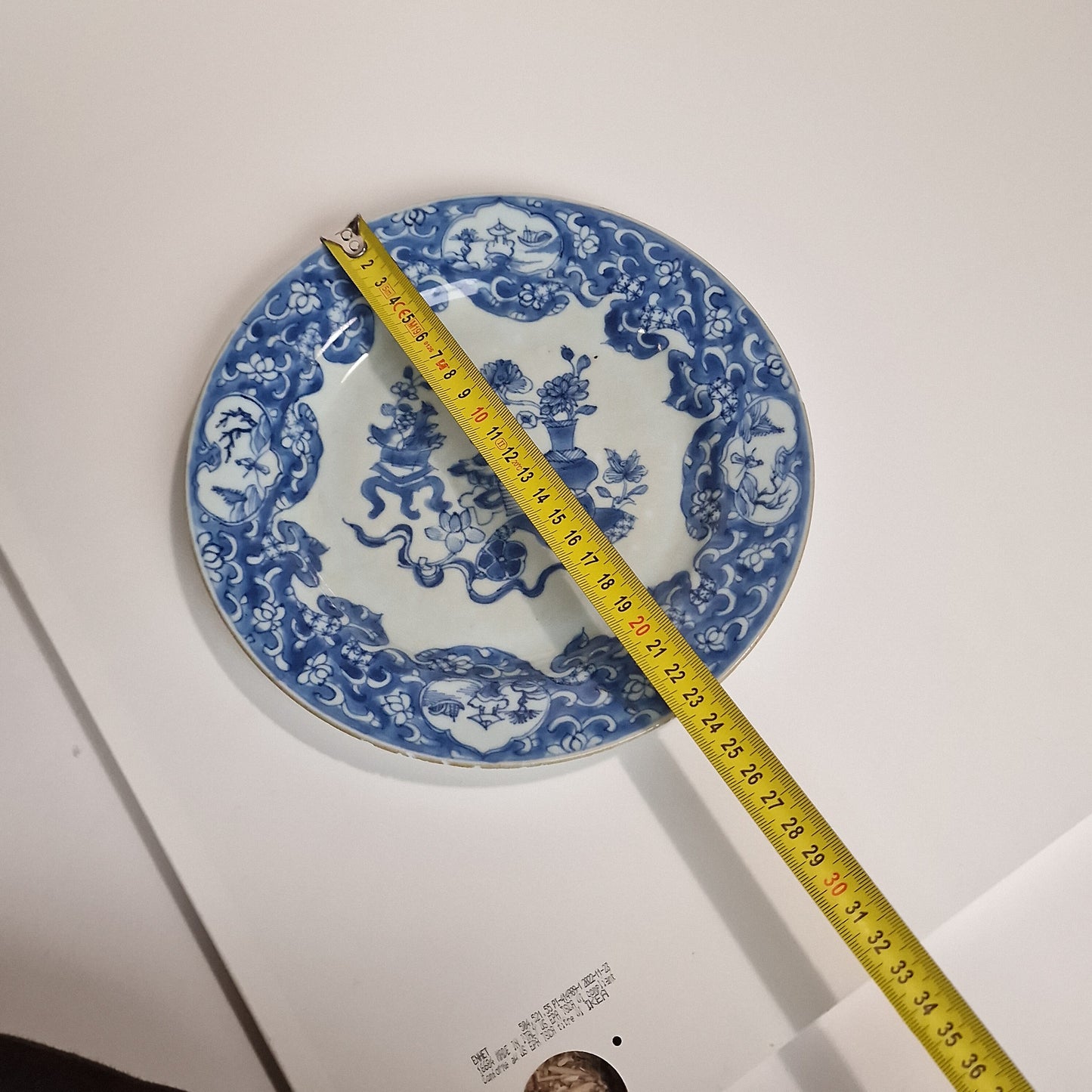 18th Century Kangxi Porcelain Dish, Landscape Cartouches