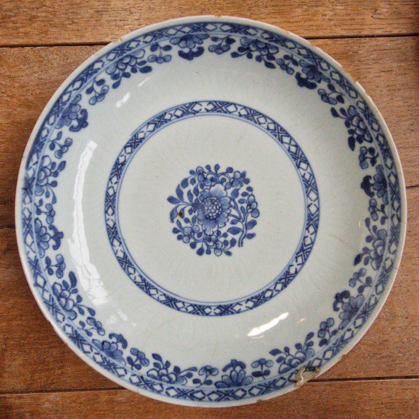 Pair of Antique Kangxi Porcelain Dishes, Floral Decor, 18th Century