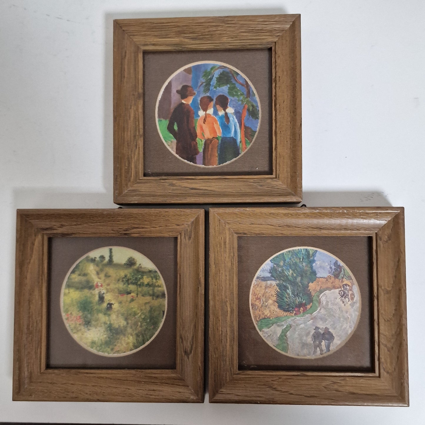 3 impressionist small framed painting, Impressionistisch kunstenaar Beek french wood, galerie messchede germany
