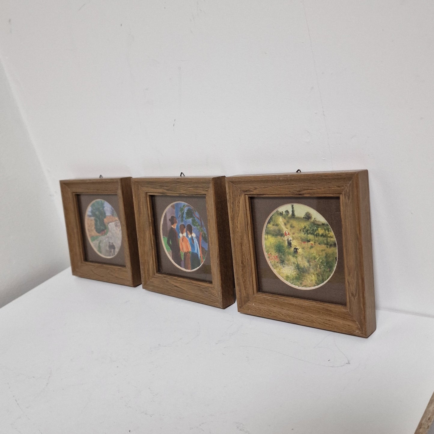 3 impressionist small framed painting, Impressionistisch kunstenaar Beek french wood, galerie messchede germany