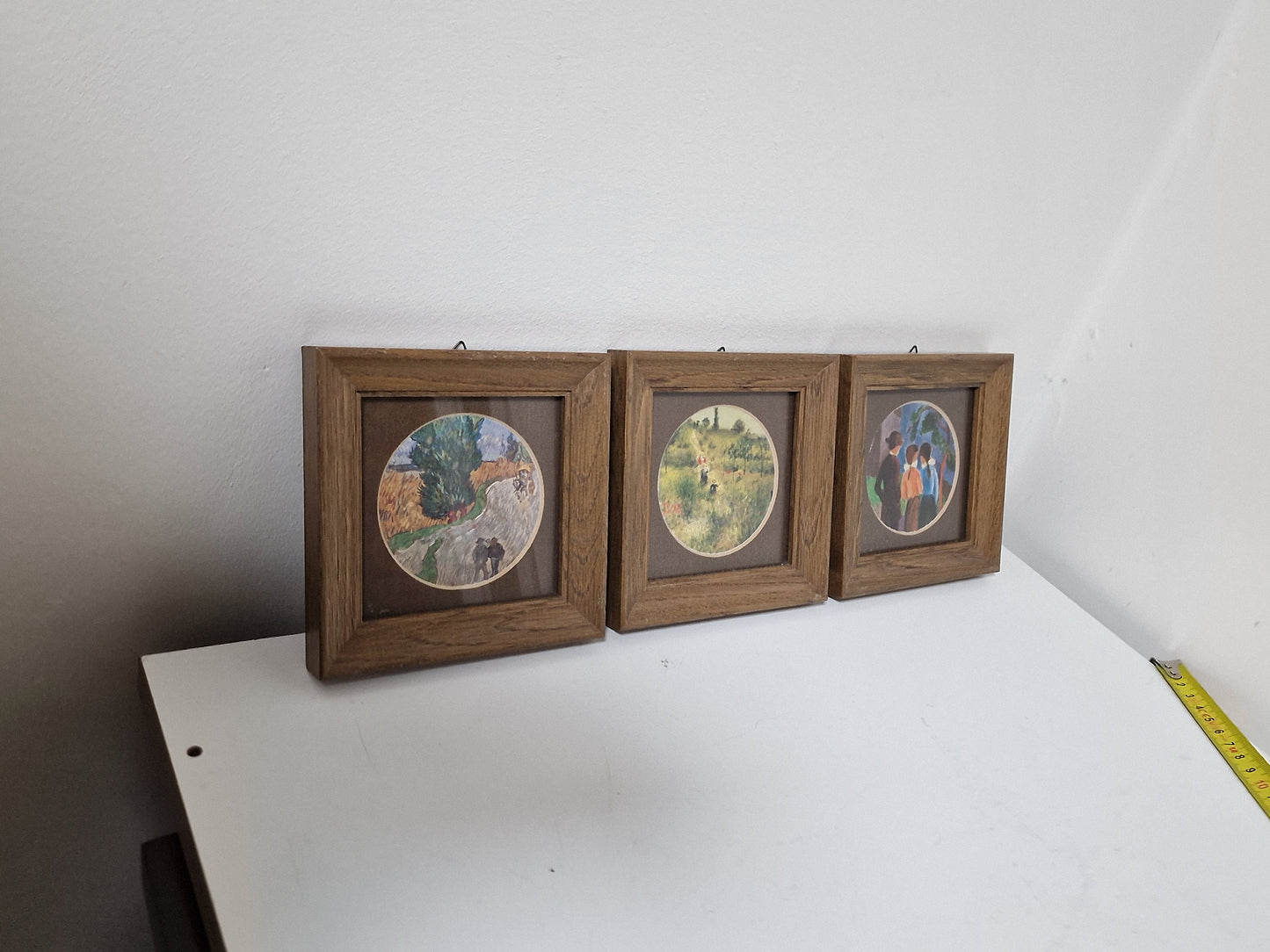 3 impressionist small framed painting, Impressionistisch kunstenaar Beek french wood, galerie messchede germany