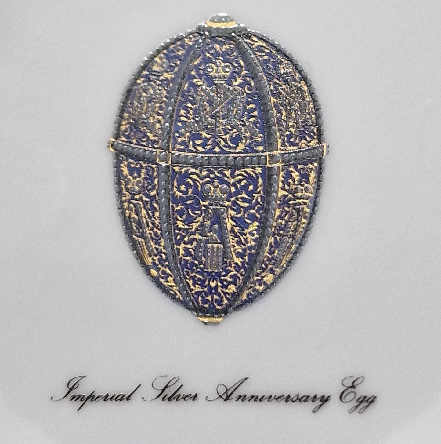 Fabergé Porcelain Gilt Jewelry Dish, Imperial Egg Design