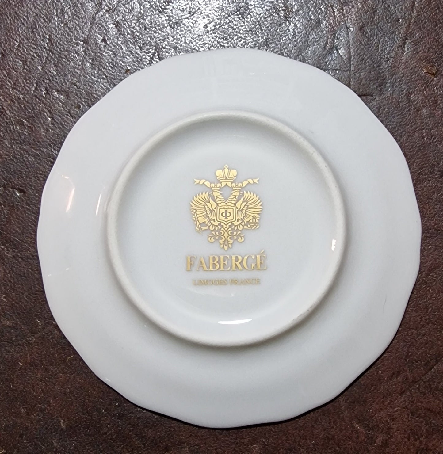 Fabergé Porcelain Gilt Jewelry Dish, Imperial Egg Design