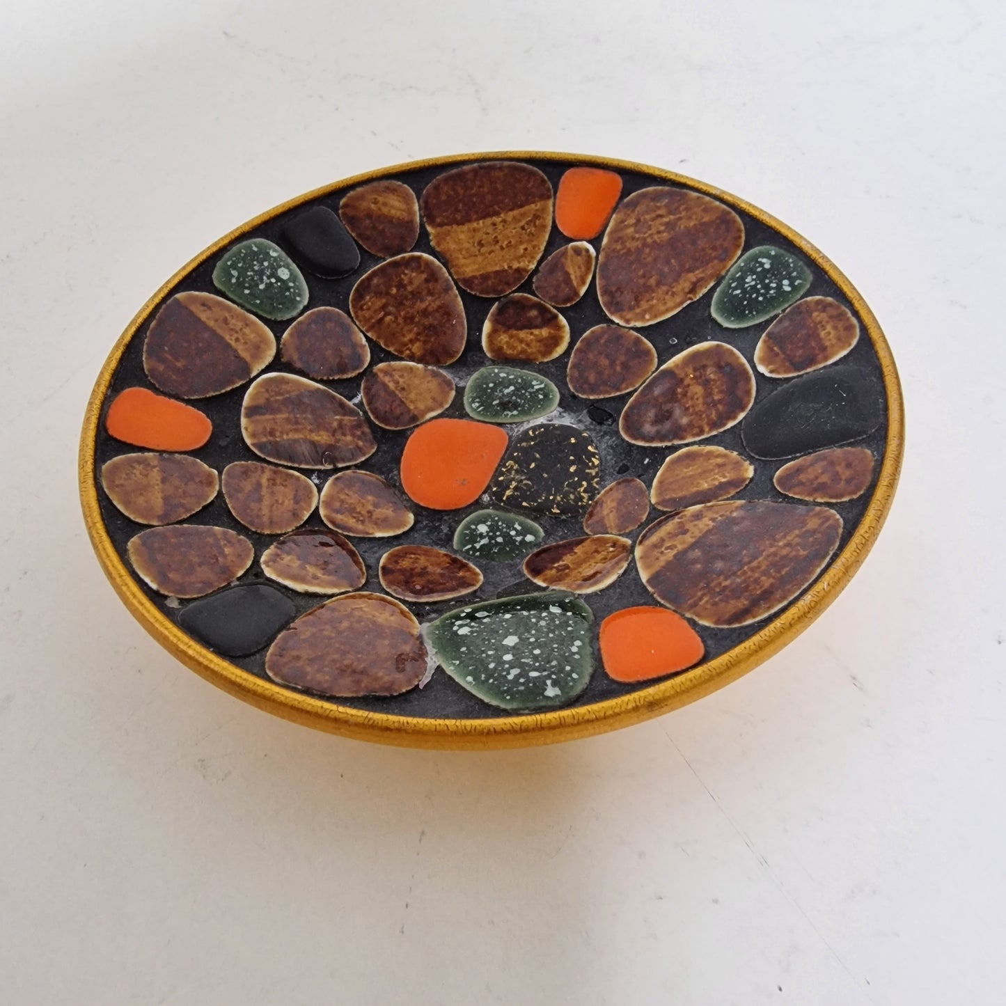 1 japanese antique plate 19th / 20th century collection stone cloisonne bordje