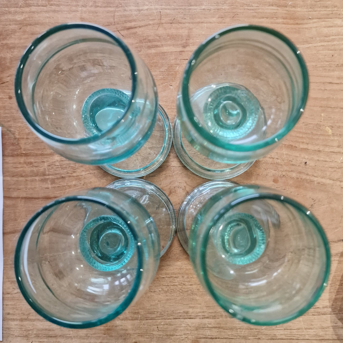18th century Römer , ancient glass verzameling, waldglas roemer, 4 stuks,