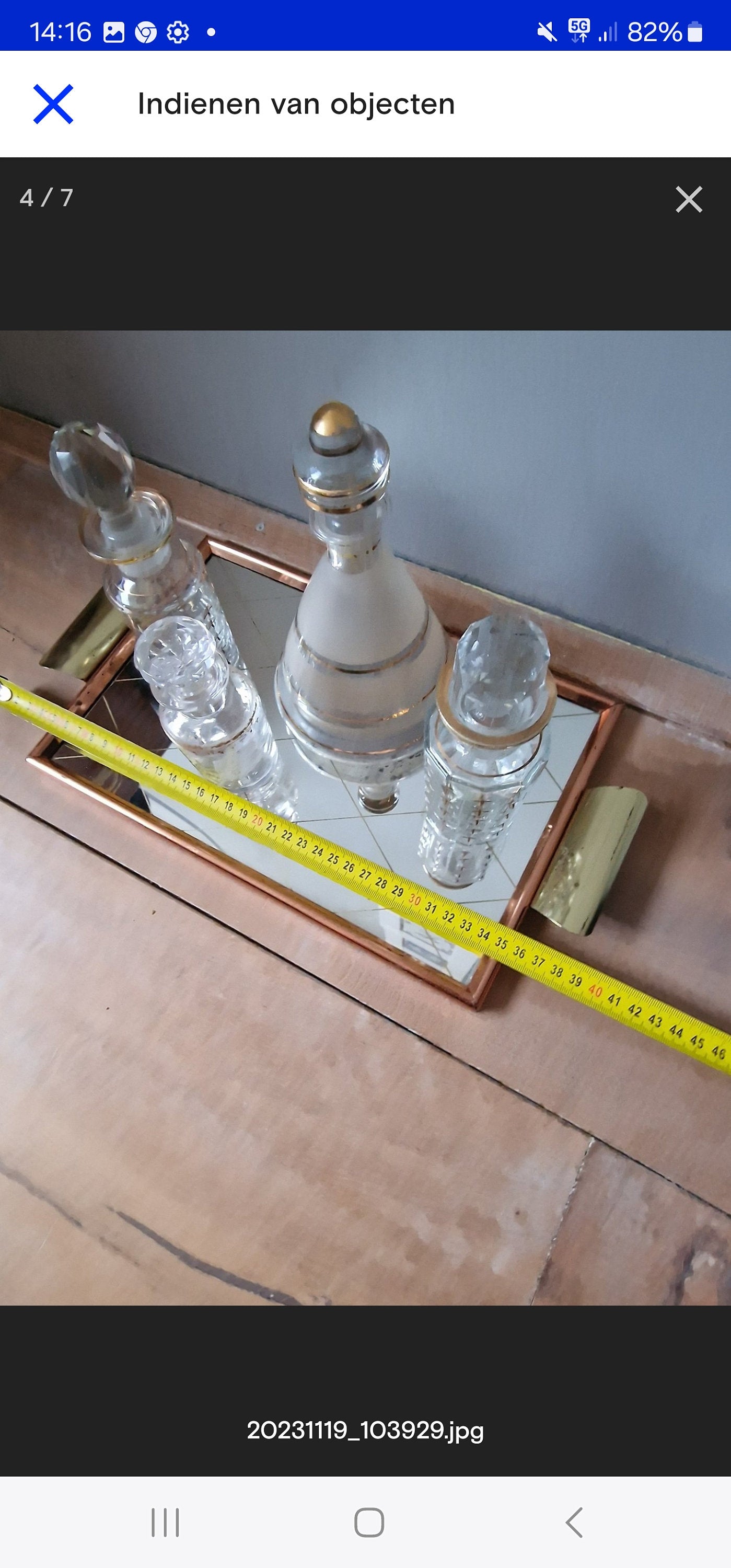Antique French Vanity Set, Crystal Perfume Bottles, Tea Caddy