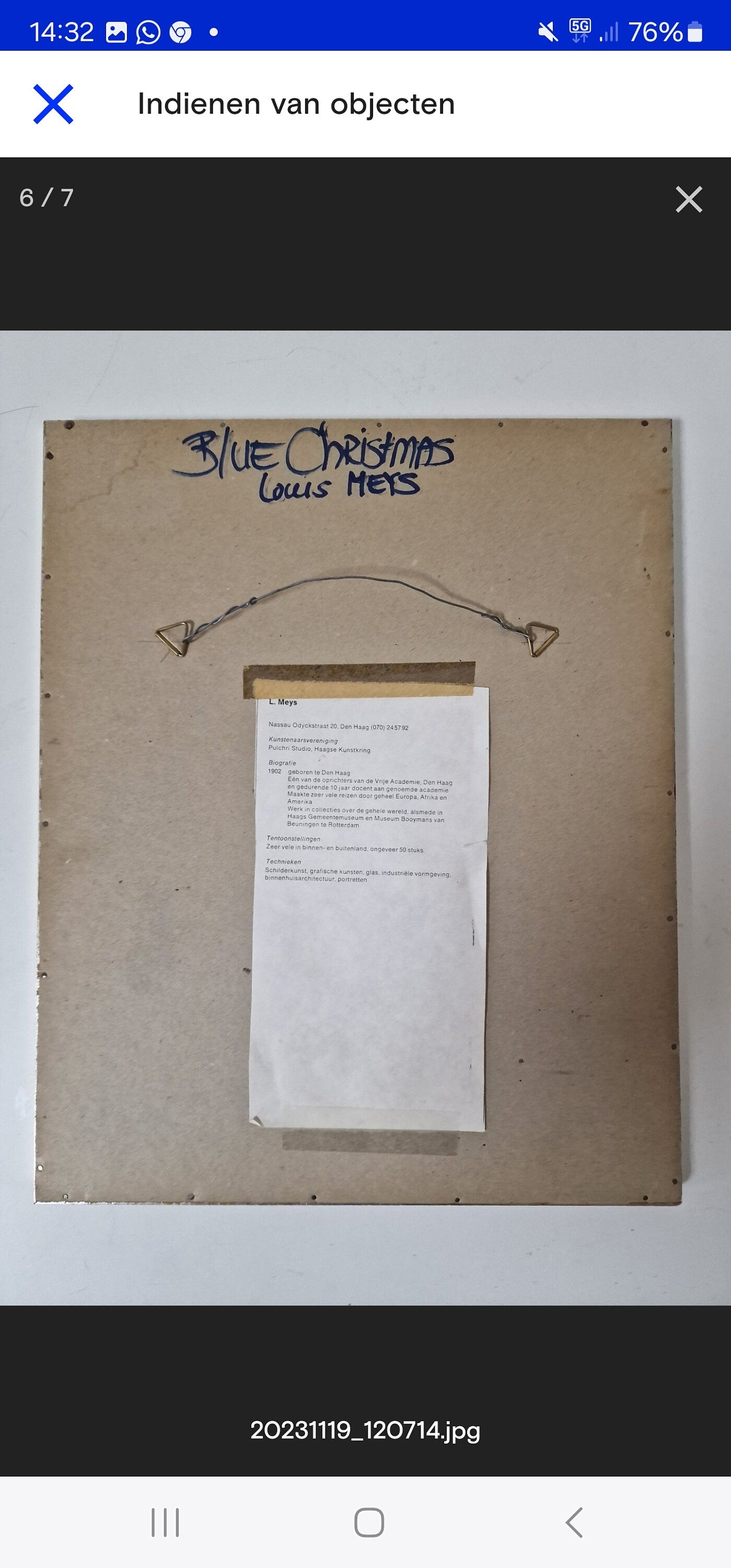 Louis Meijs "Blue Christmas" Framed Dutch Art