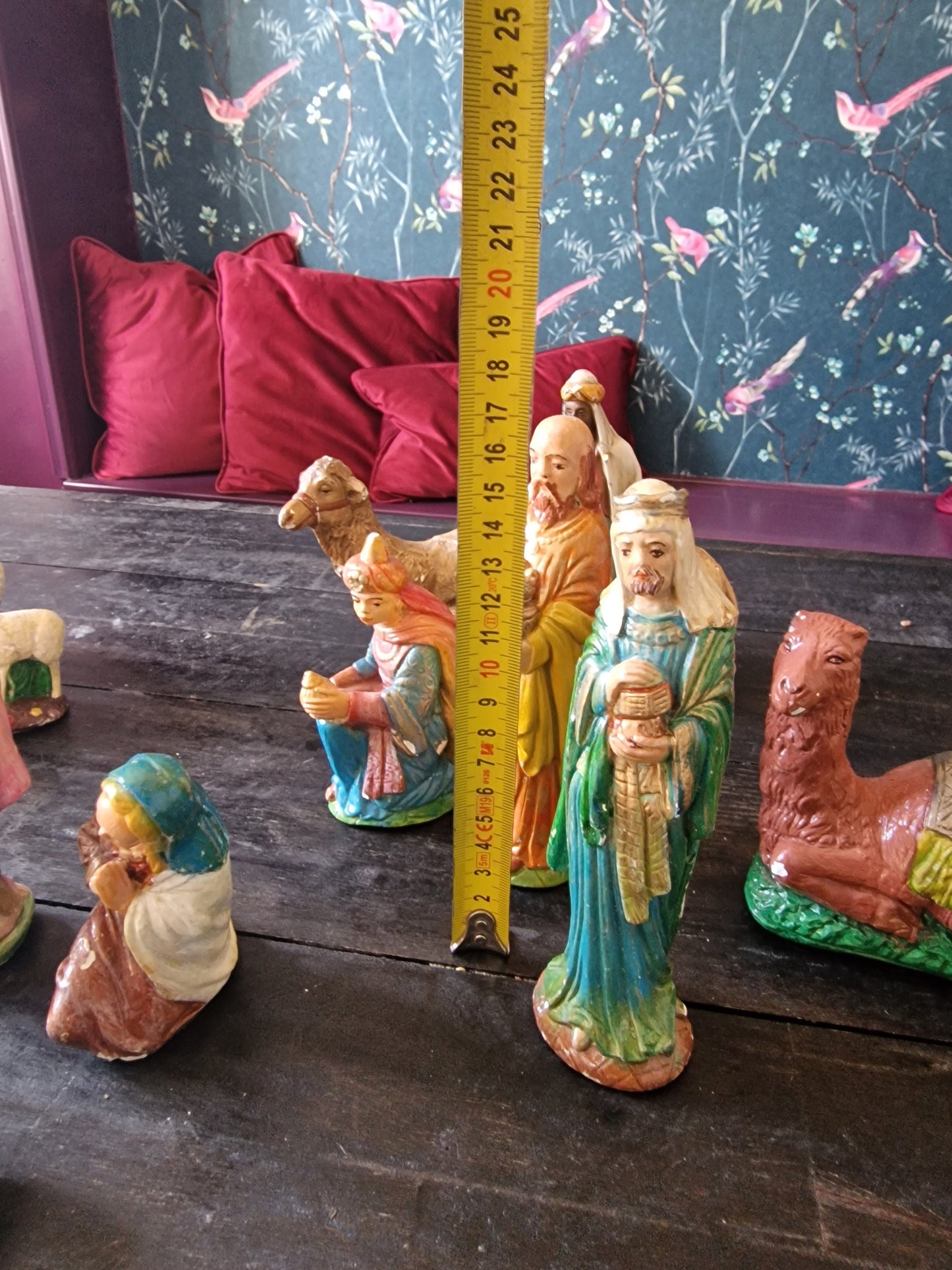 Antique Art Nouveau Polychrome Nativity Scene, ca 1910-1920