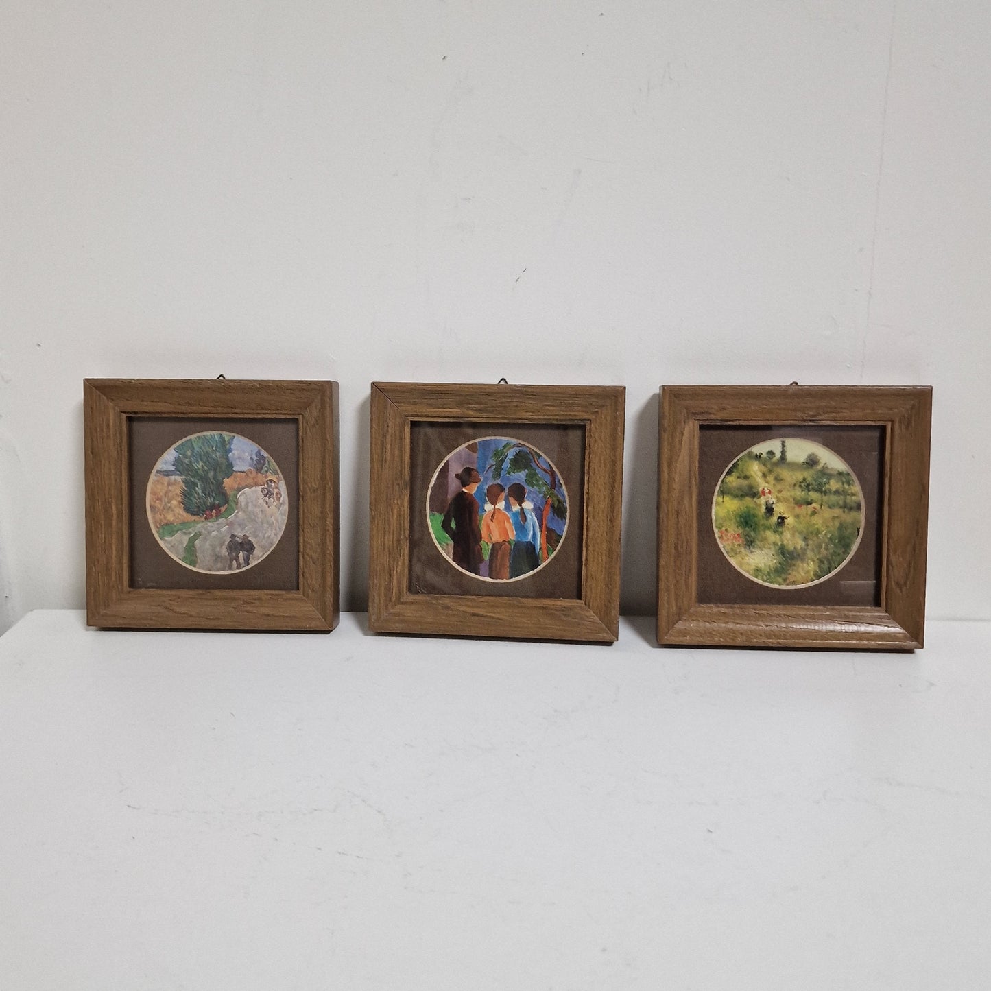 3 impressionist small framed painting, Impressionistisch kunstenaar Beek french wood, galerie messchede germany
