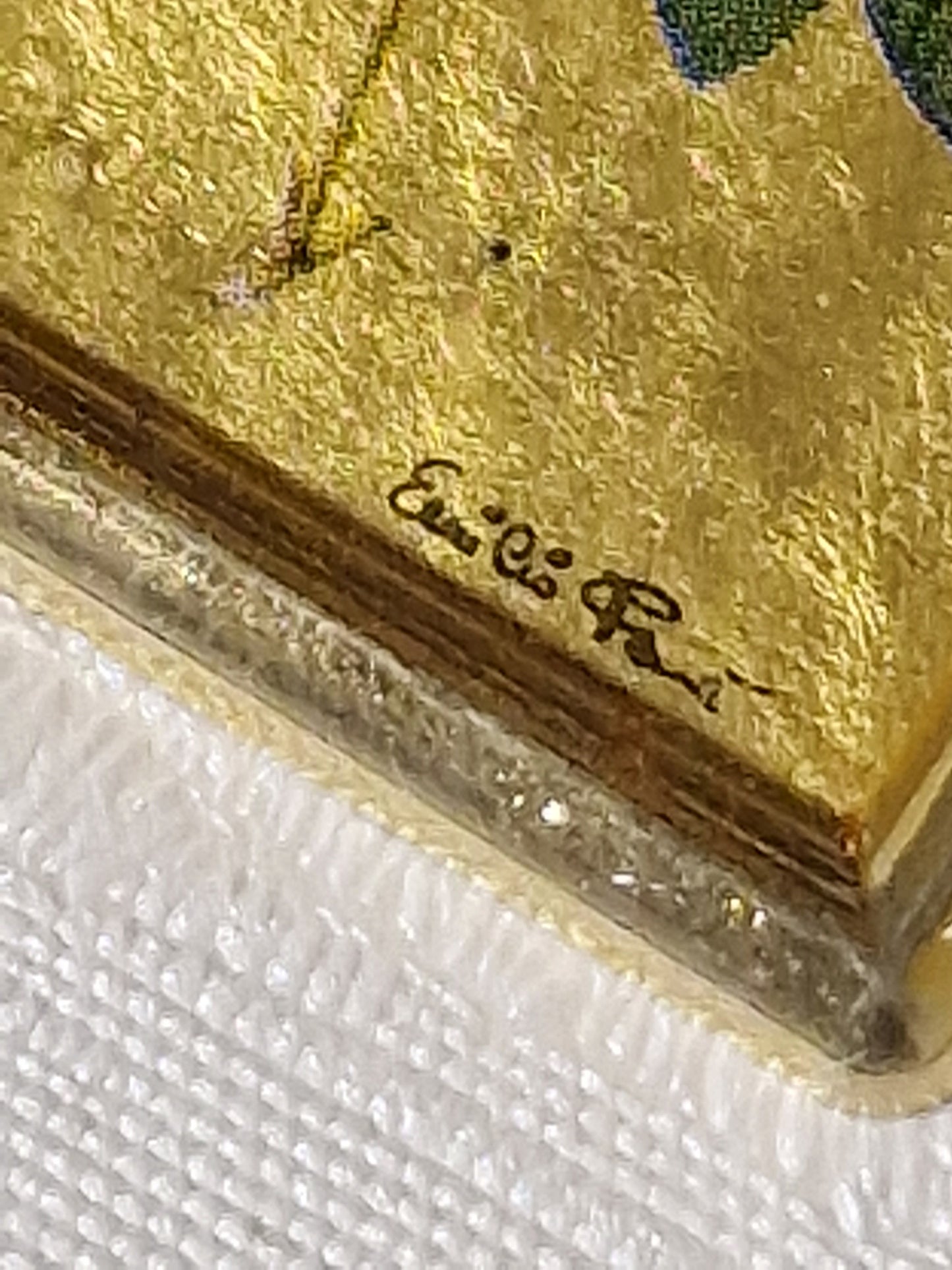 23k gold signed italian framed rose paintings handmade chromographic vintage plated