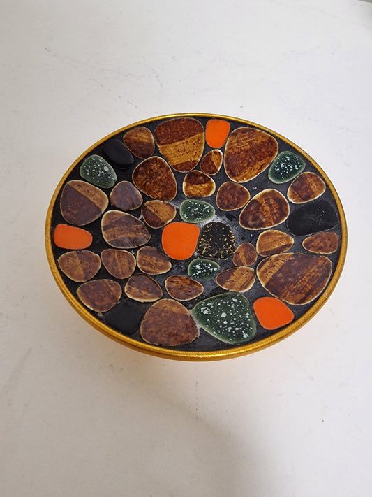 1 japanese antique plate 19th / 20th century collection stone cloisonne bordje