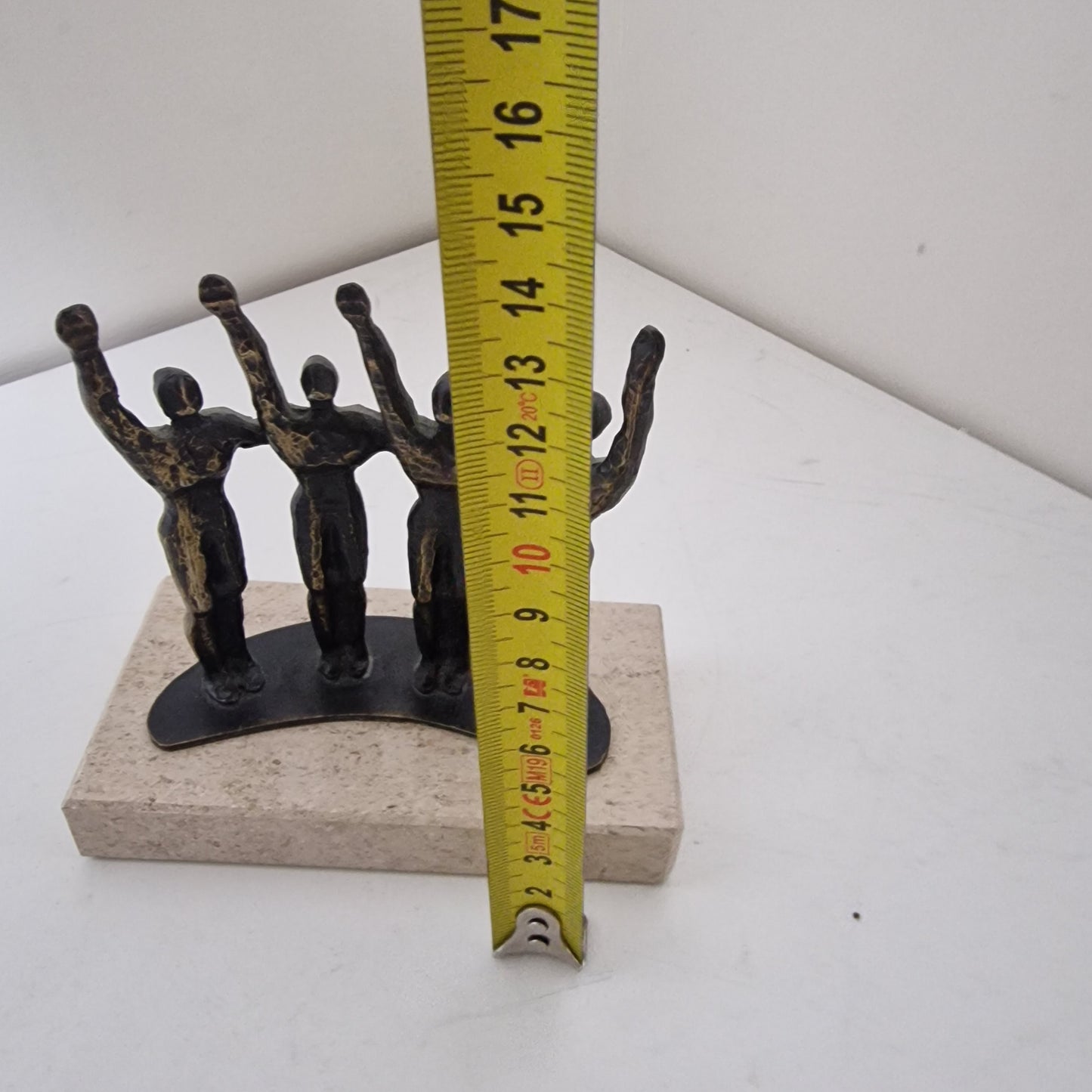Bronze Figure Sculpture on Marble Base, Dutch Designer Art, 14 cm