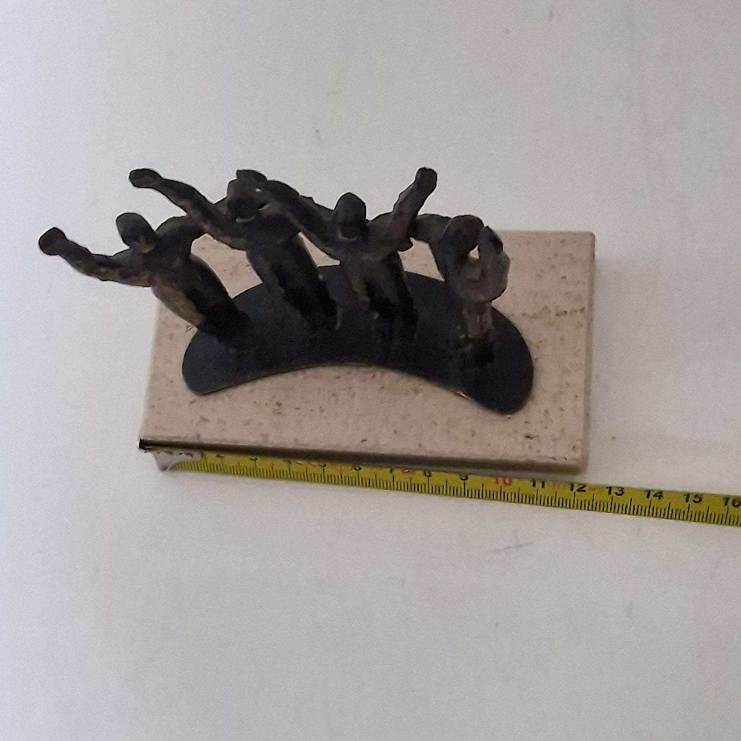 Bronze Figure Sculpture on Marble Base, Dutch Designer Art, 14 cm