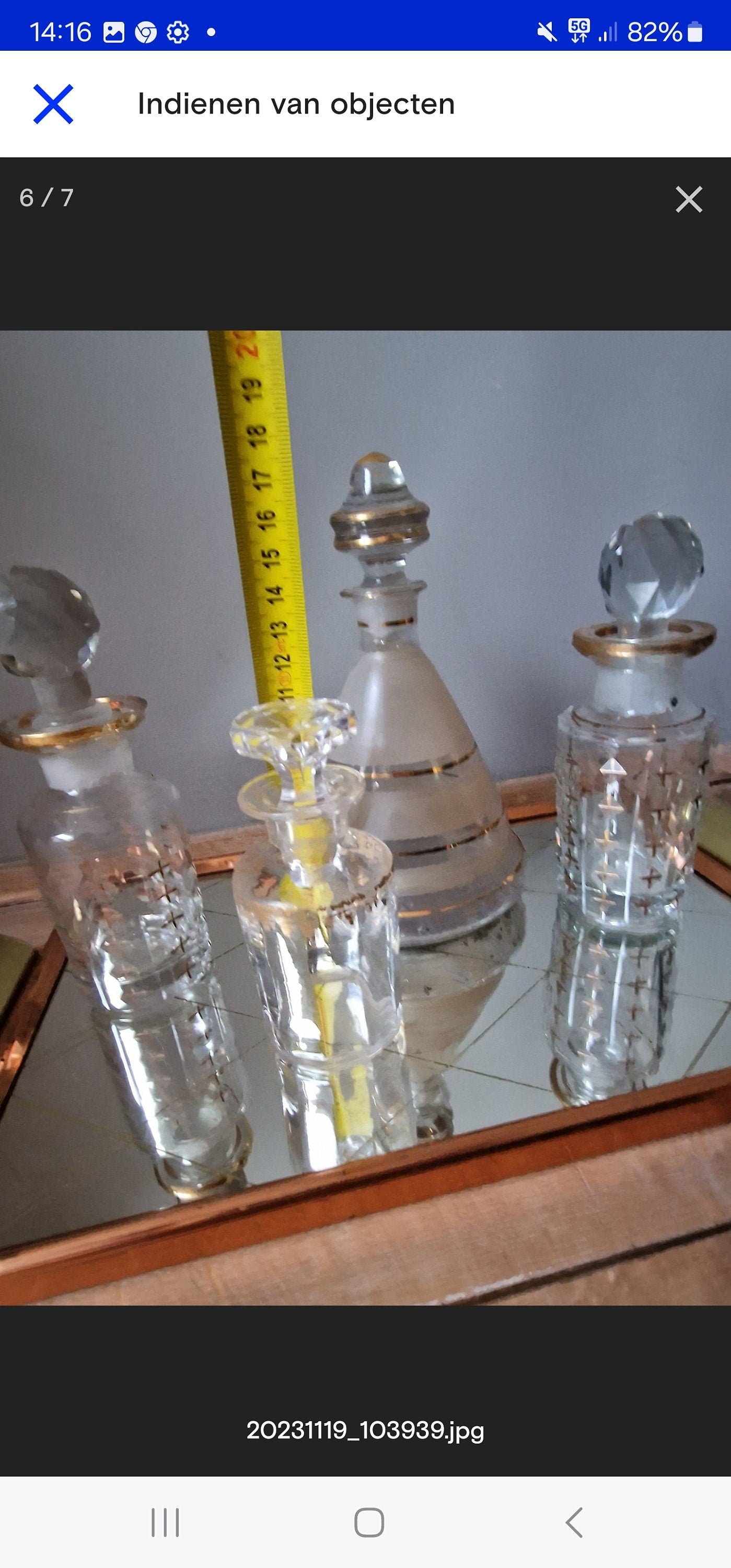 Antique French Vanity Set, Crystal Perfume Bottles, Tea Caddy