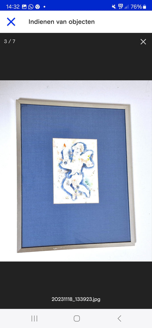 Louis Meijs "Blue Christmas" Framed Dutch Art