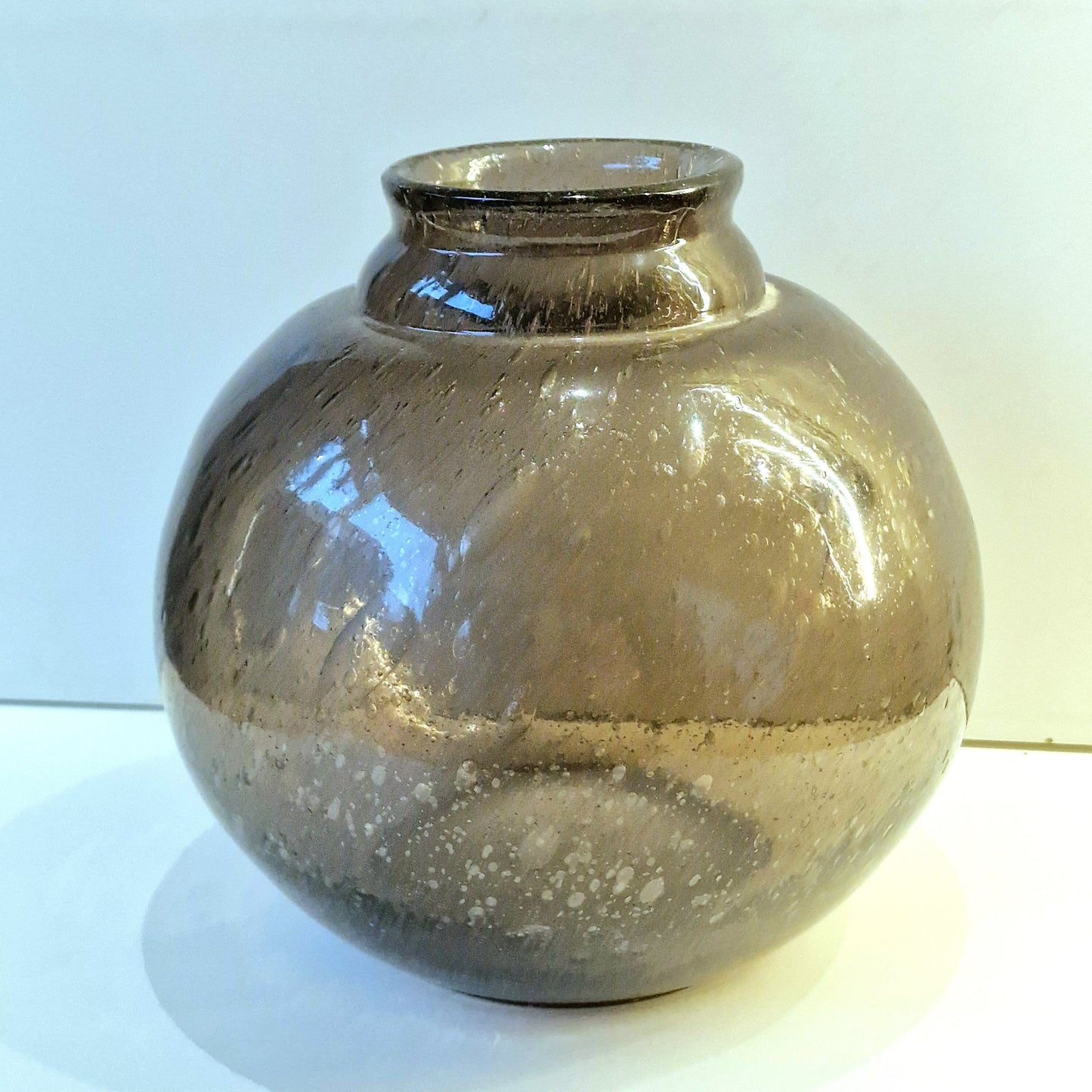 Art Deco Leerdam Hand Blown Glass Vase, Dutch Design