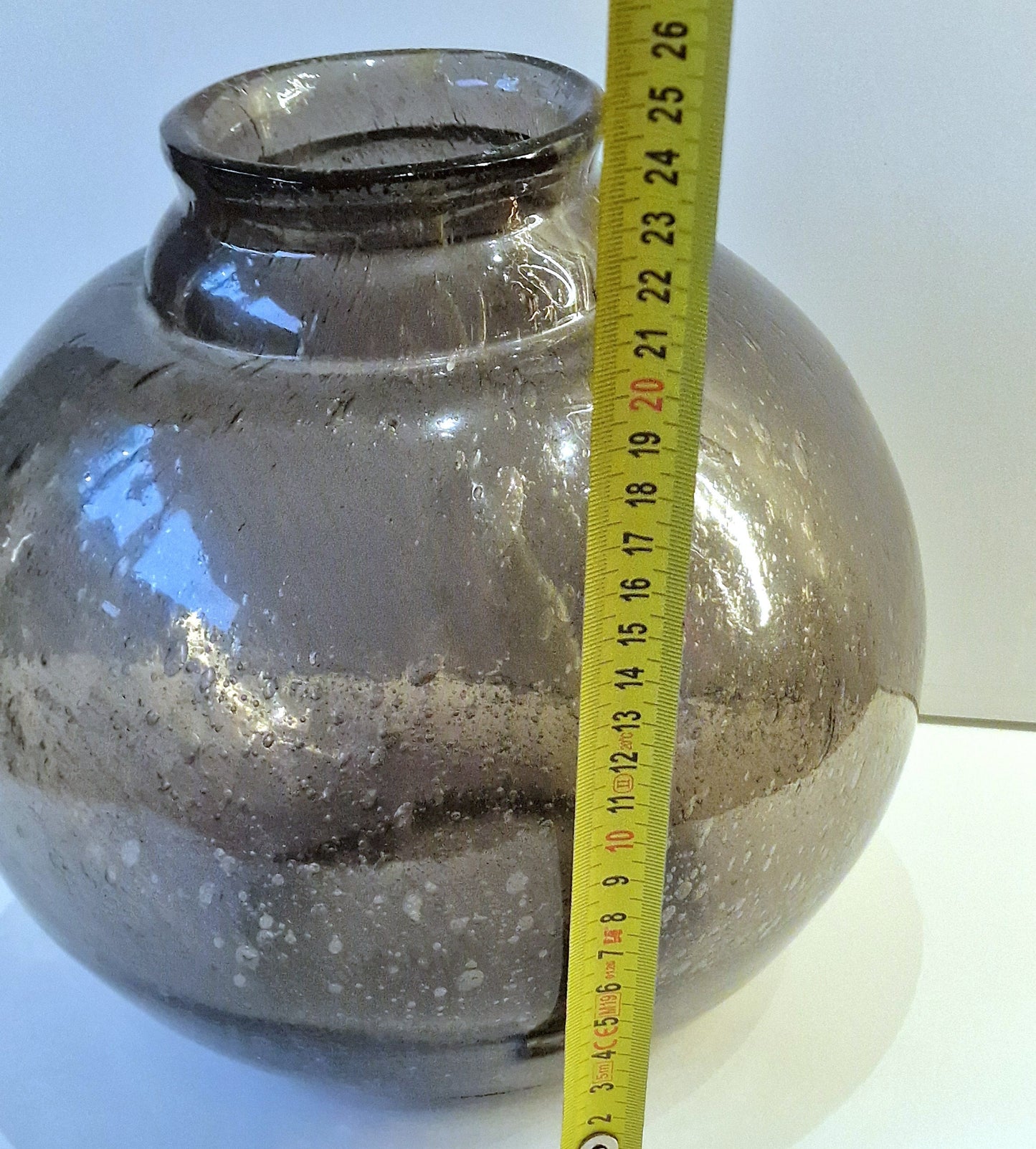 Art Deco Leerdam Hand Blown Glass Vase, Dutch Design