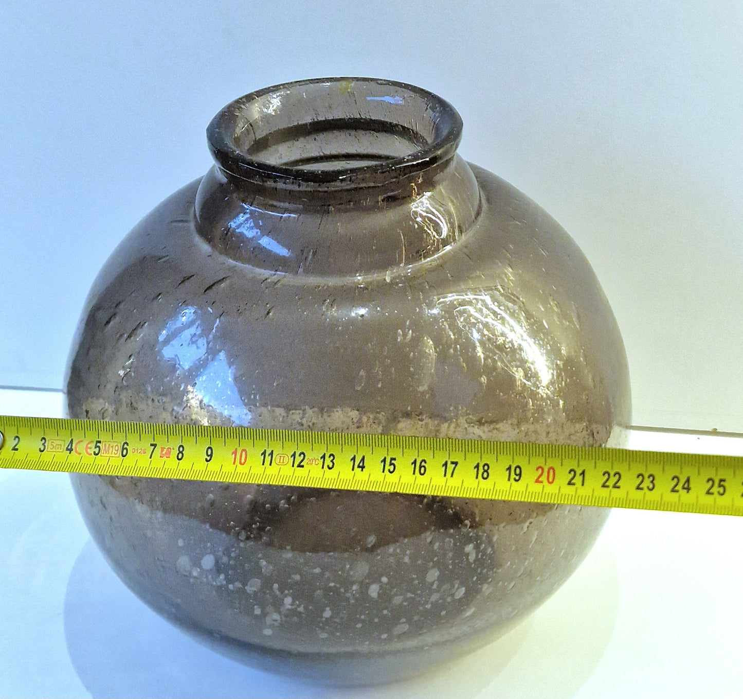 Art Deco Leerdam Hand Blown Glass Vase, Dutch Design
