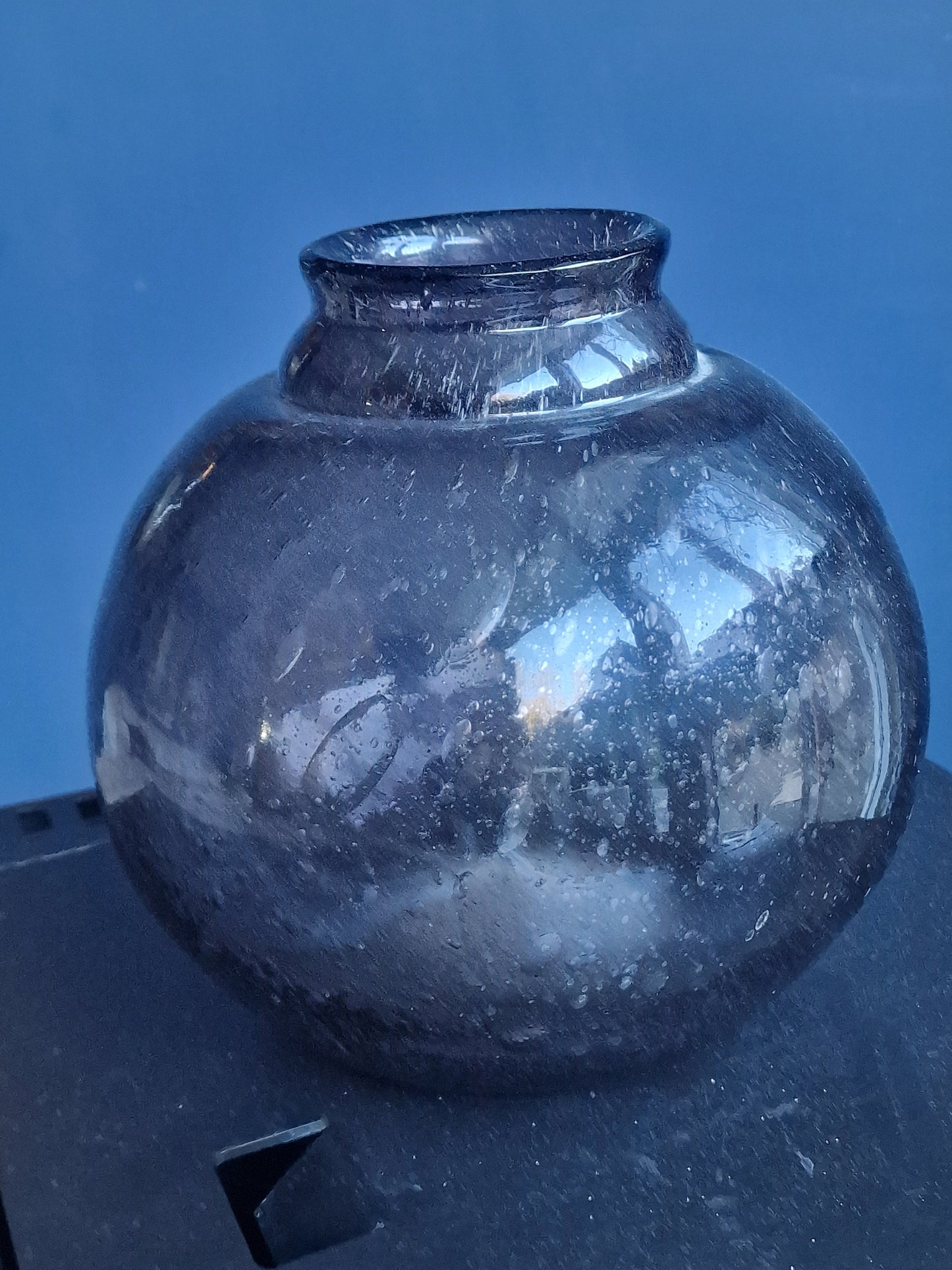 Art Deco Leerdam Hand Blown Glass Vase, Dutch Design