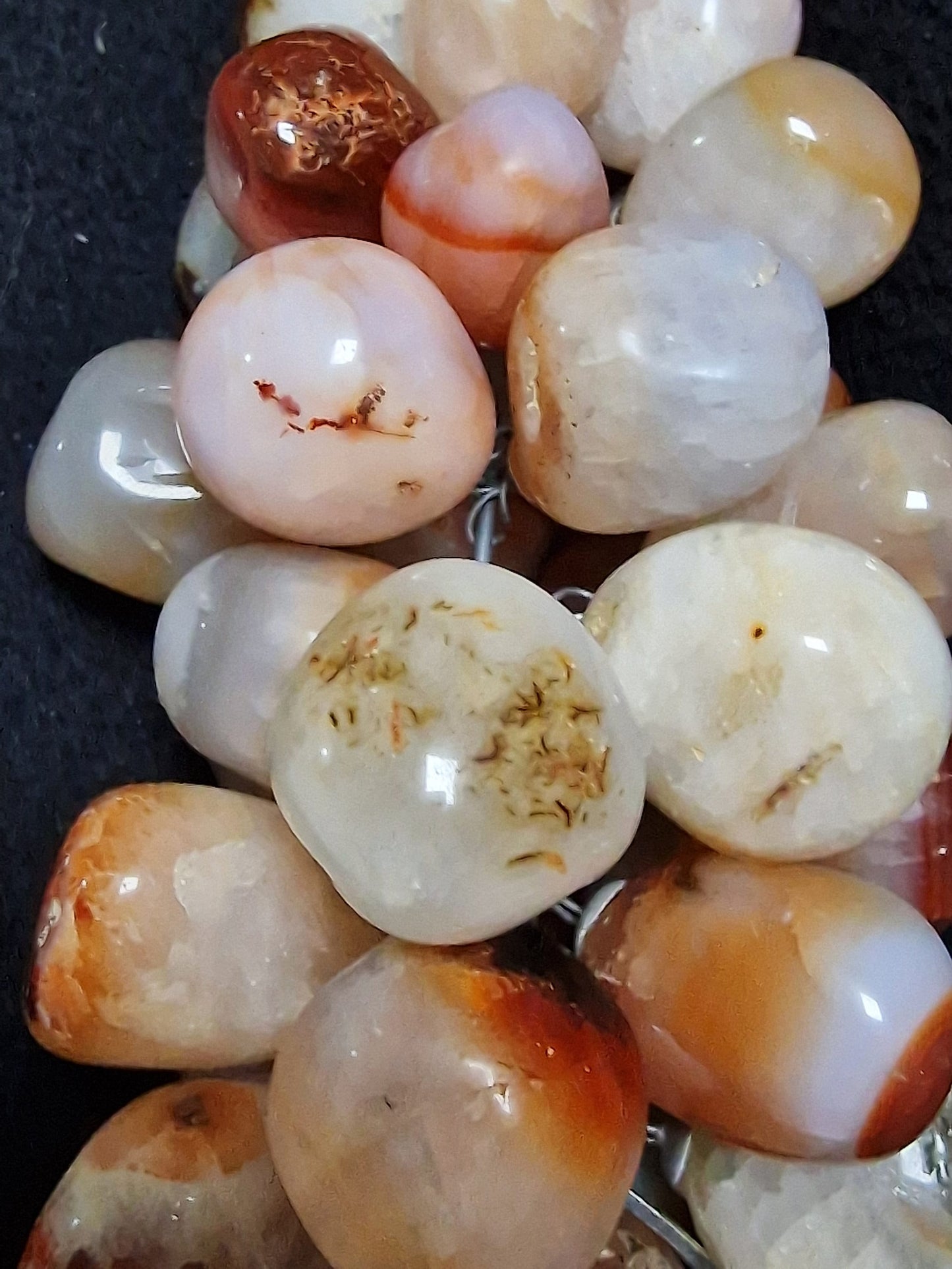 Vintage Chinese Agate Grape Cluster Carving, Hardstone Fruit Sculpture