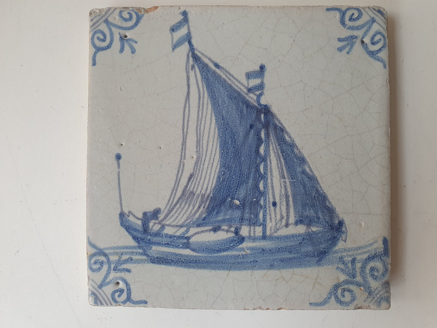 Dutch Delft Tile – 17th Century Sailing Ship