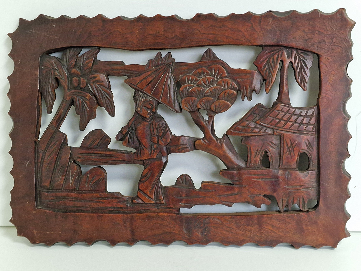 Antique Chinese Wood Carving Panel, Republic Era