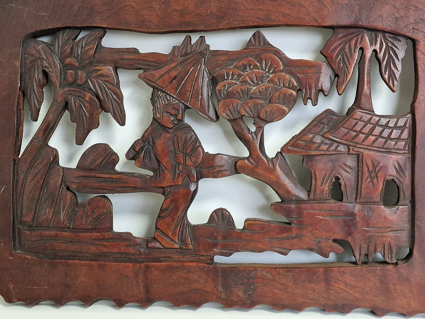 Antique Chinese Wood Carving Panel, Republic Era