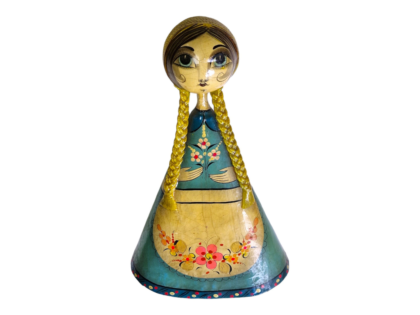 Sergio Bustamante Sun Face Girl, Handpainted Paper Mache Tonala Figure