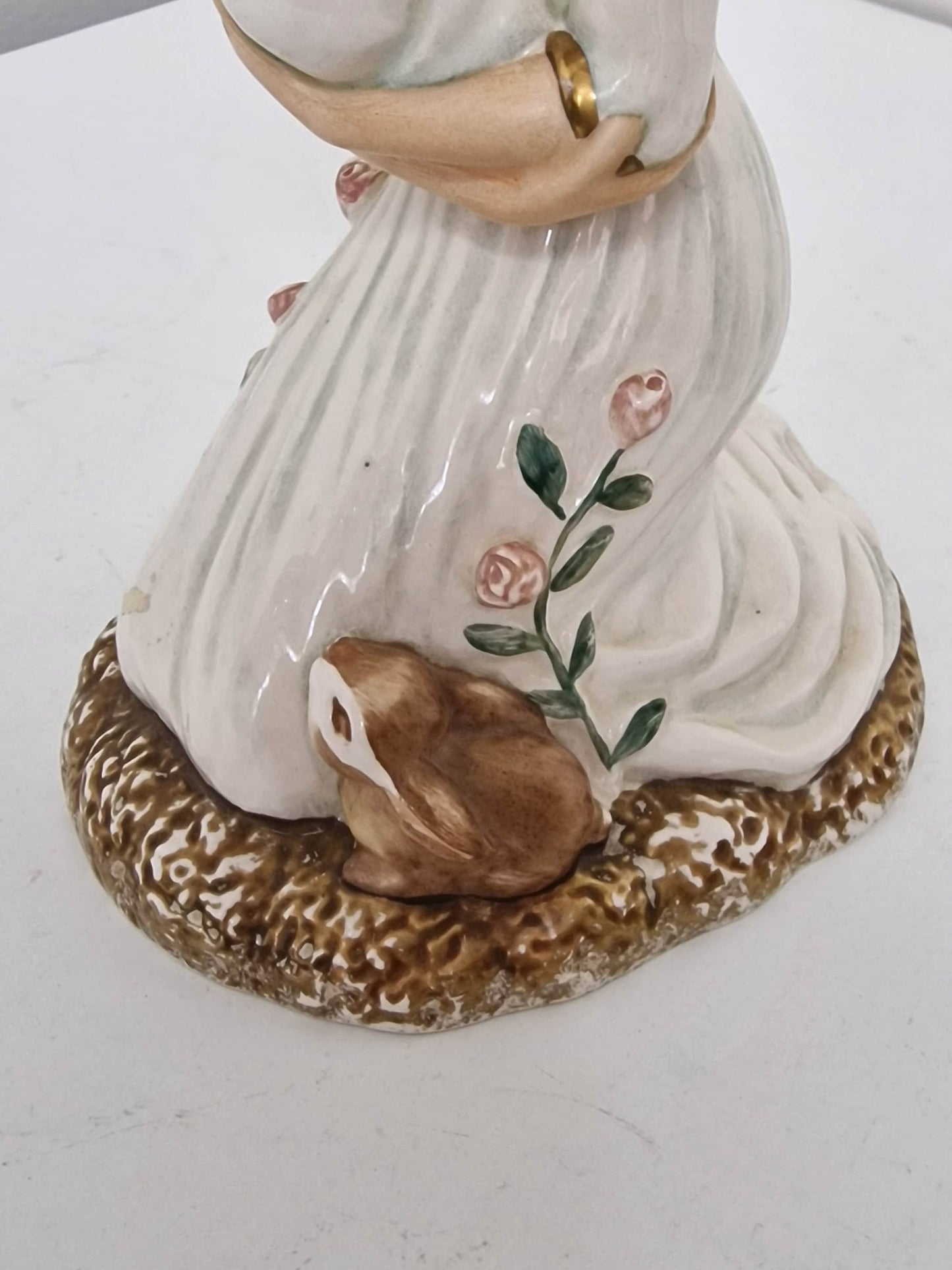 Goebel Porcelain Figurine, Young Mother with Baby and Bunny, Antique Collectible (22 cm)
