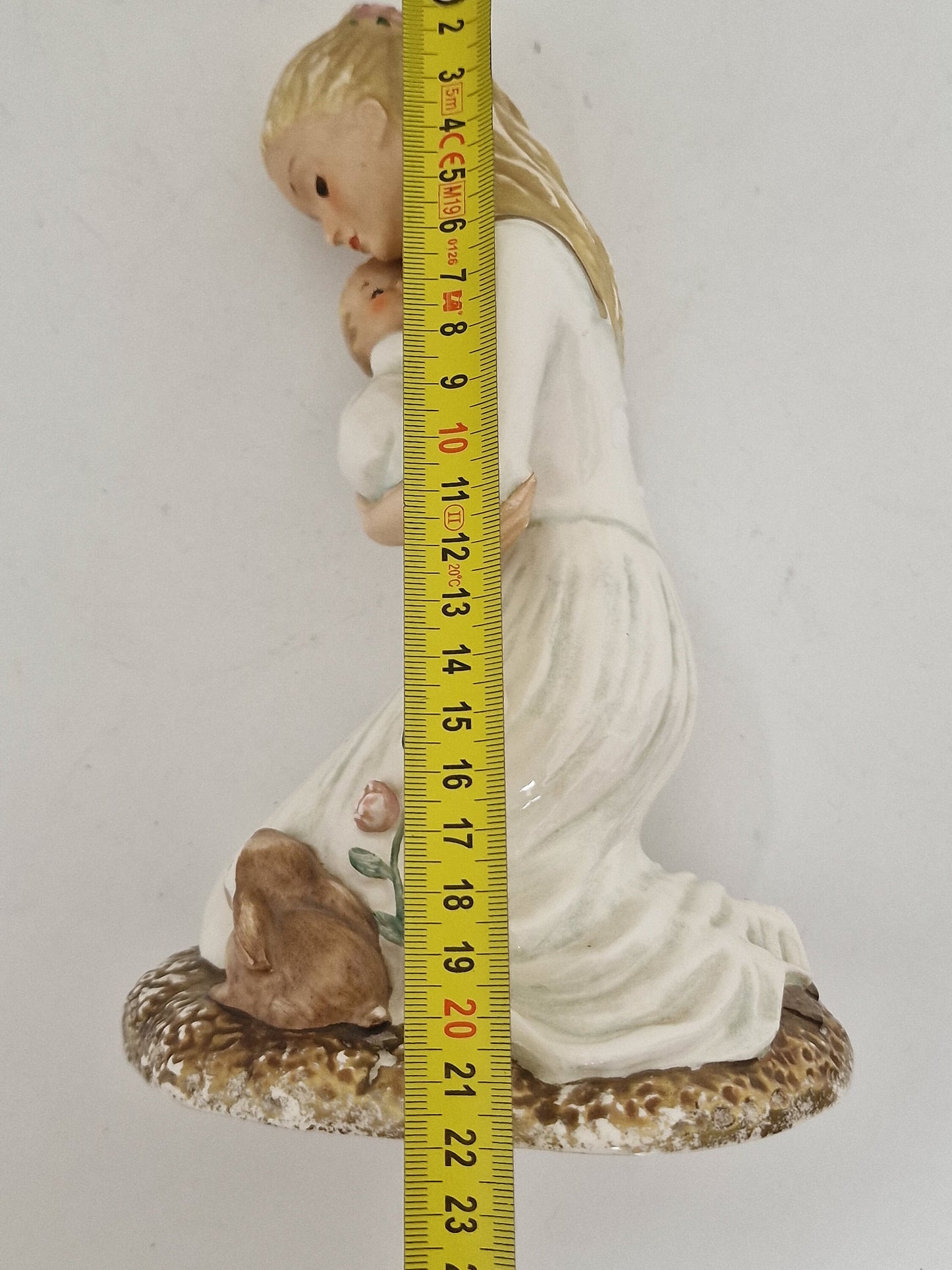 Goebel Porcelain Figurine, Young Mother with Baby and Bunny, Antique Collectible (22 cm)