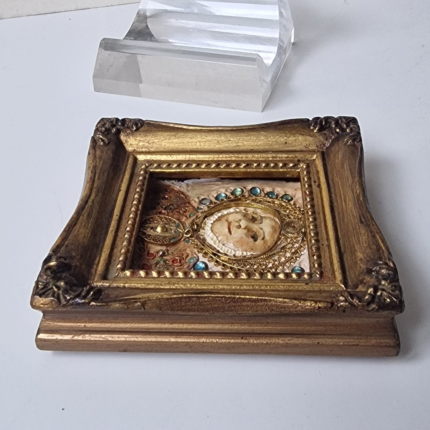 Lya Wolkowiski (1933) - miniature relief painting ornament, modern ikoon icon