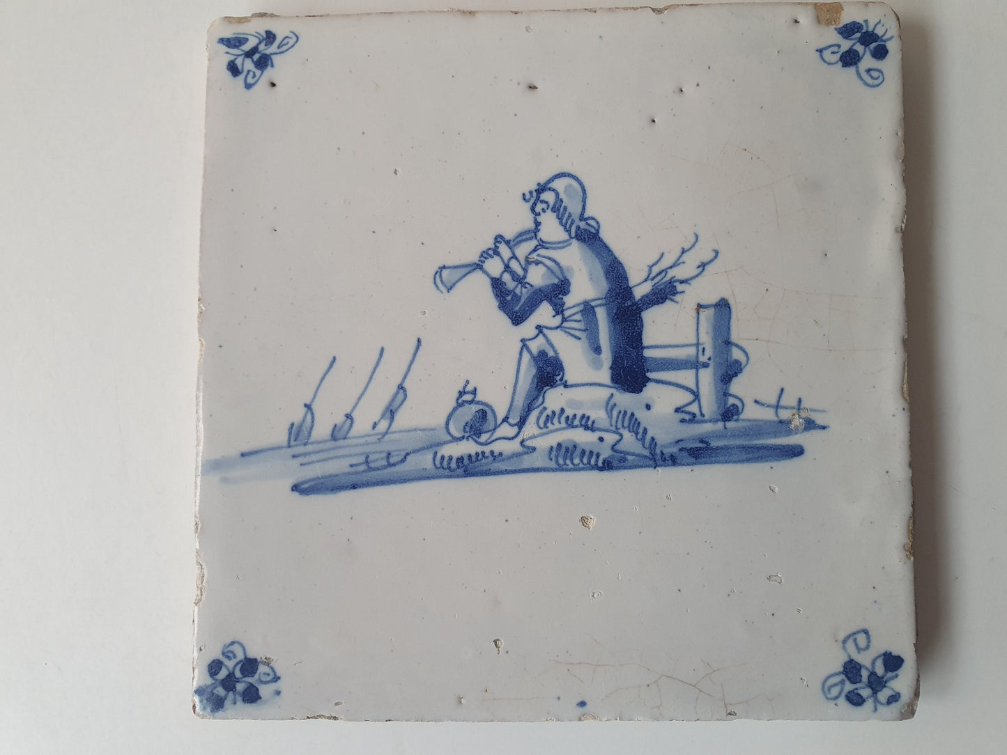 Antique Delft Tile, 17th Century Dutch Mythology Scene