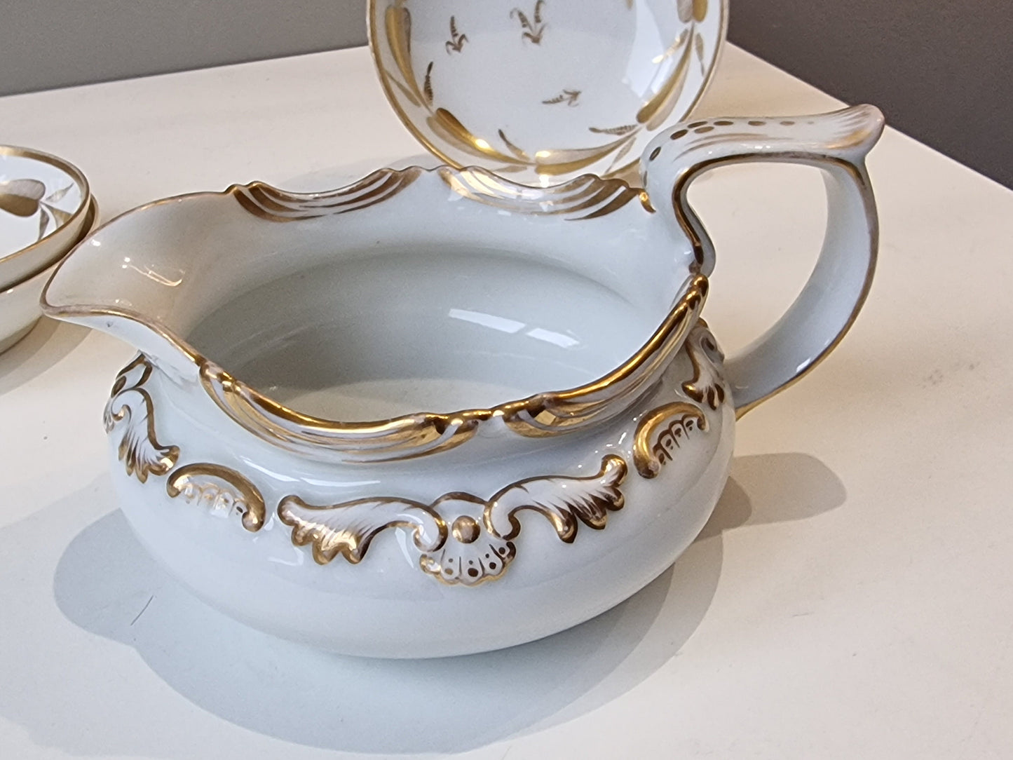 18th century french faience sauce and saucers bowls goldgilt