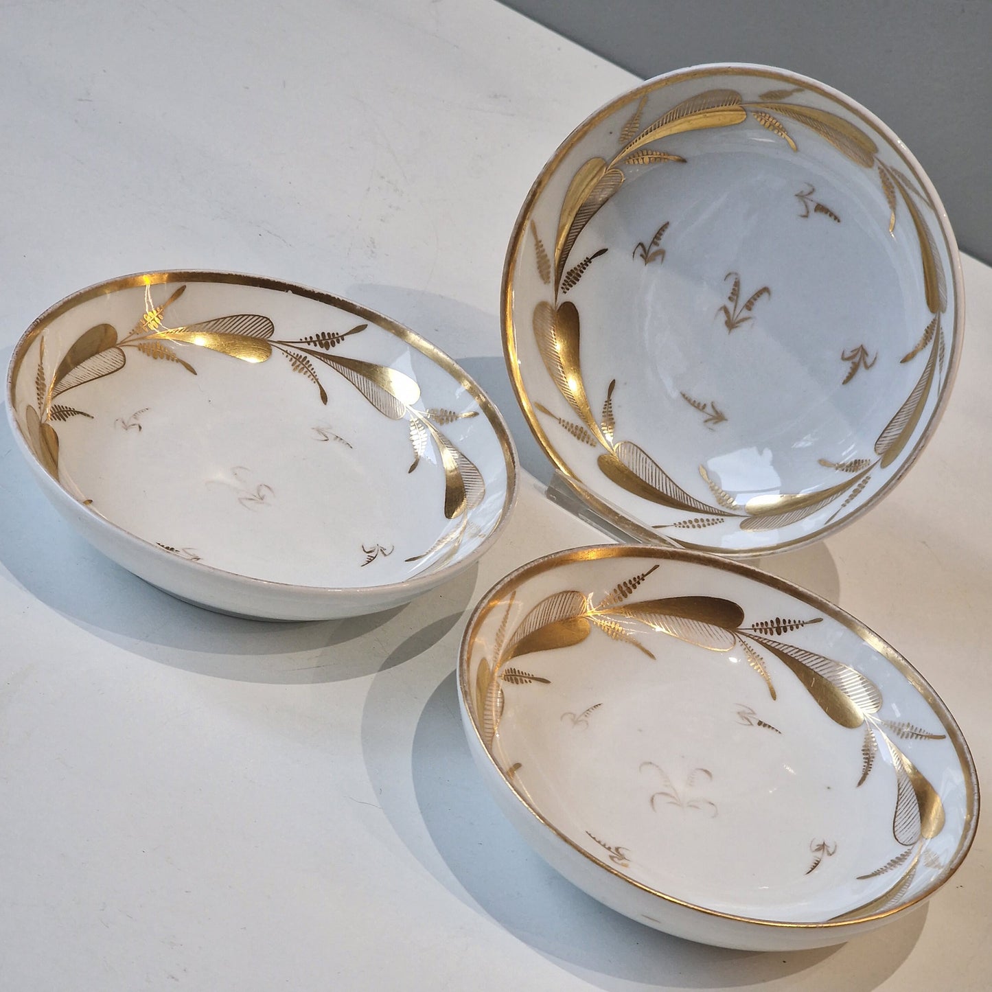 18th century french faience sauce and saucers bowls goldgilt