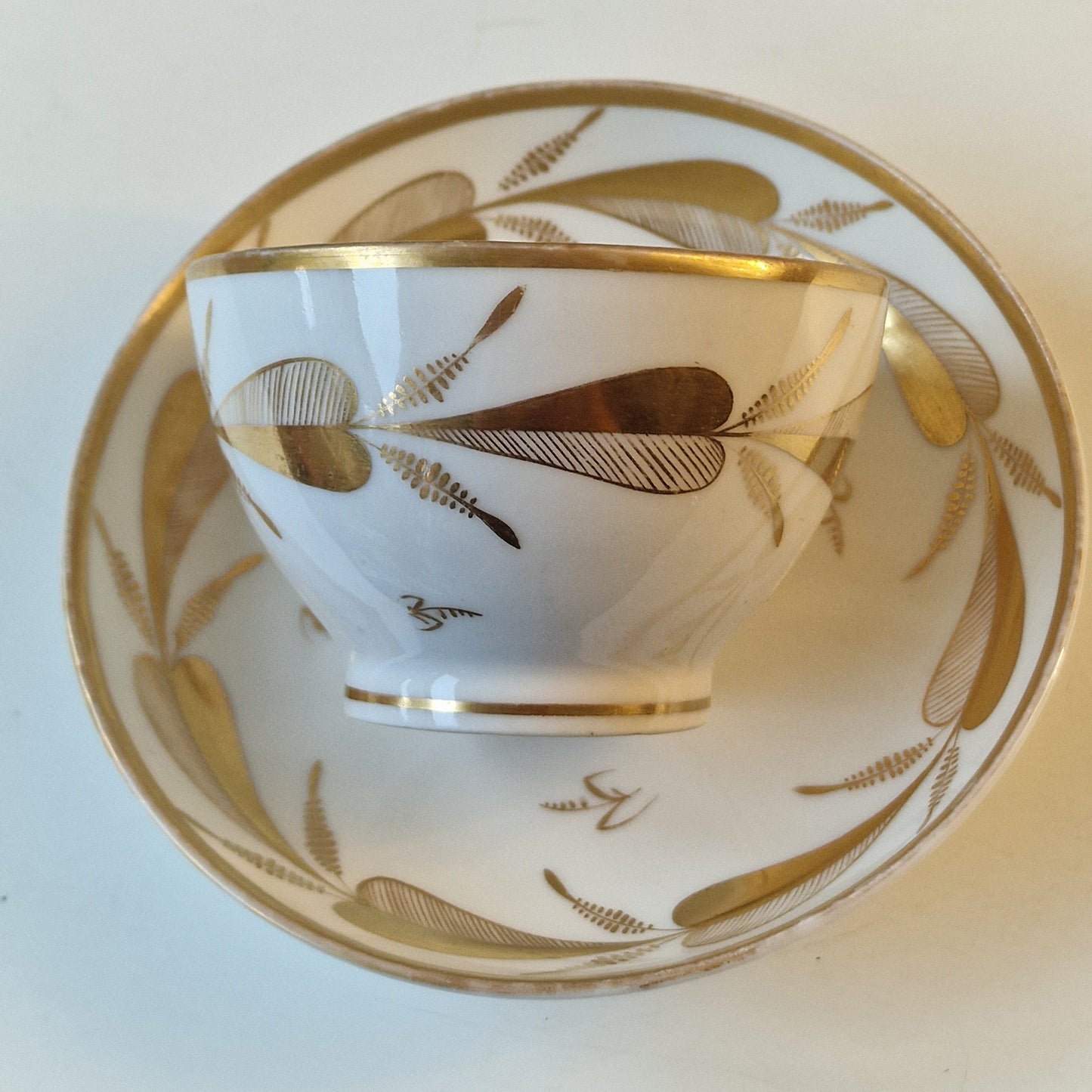 18th century french faience 4 cups and saucers goldgilt