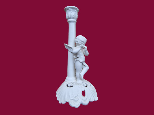 TRIADE Perdomello Basso BENACCHIO cherub candlestick, Italian antiques porcelain 19th century
