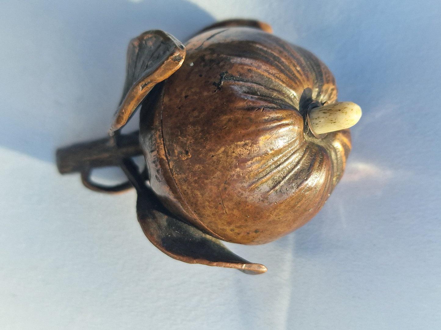 Antique Bronze Art Nouveau Butler Bell with Push Button