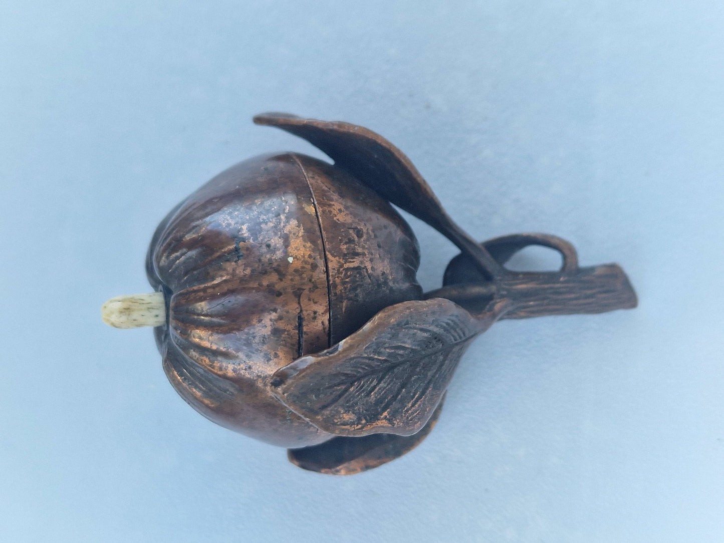 Antique Bronze Art Nouveau Butler Bell with Push Button