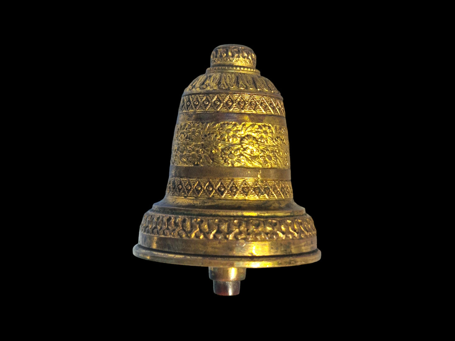 Antique Brass Art Nouveau Butler Bell with Push Button