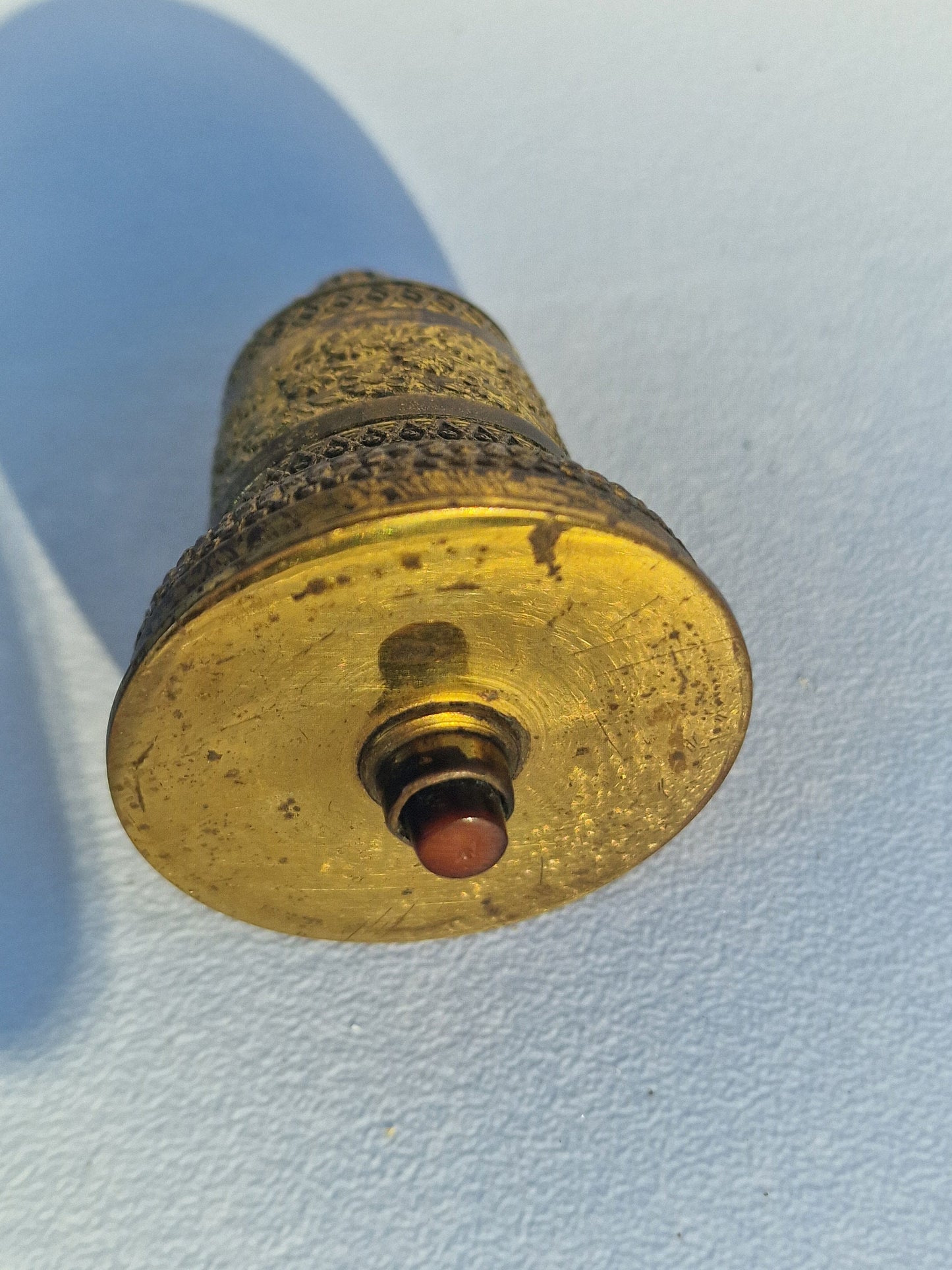 Antique Brass Art Nouveau Butler Bell with Push Button