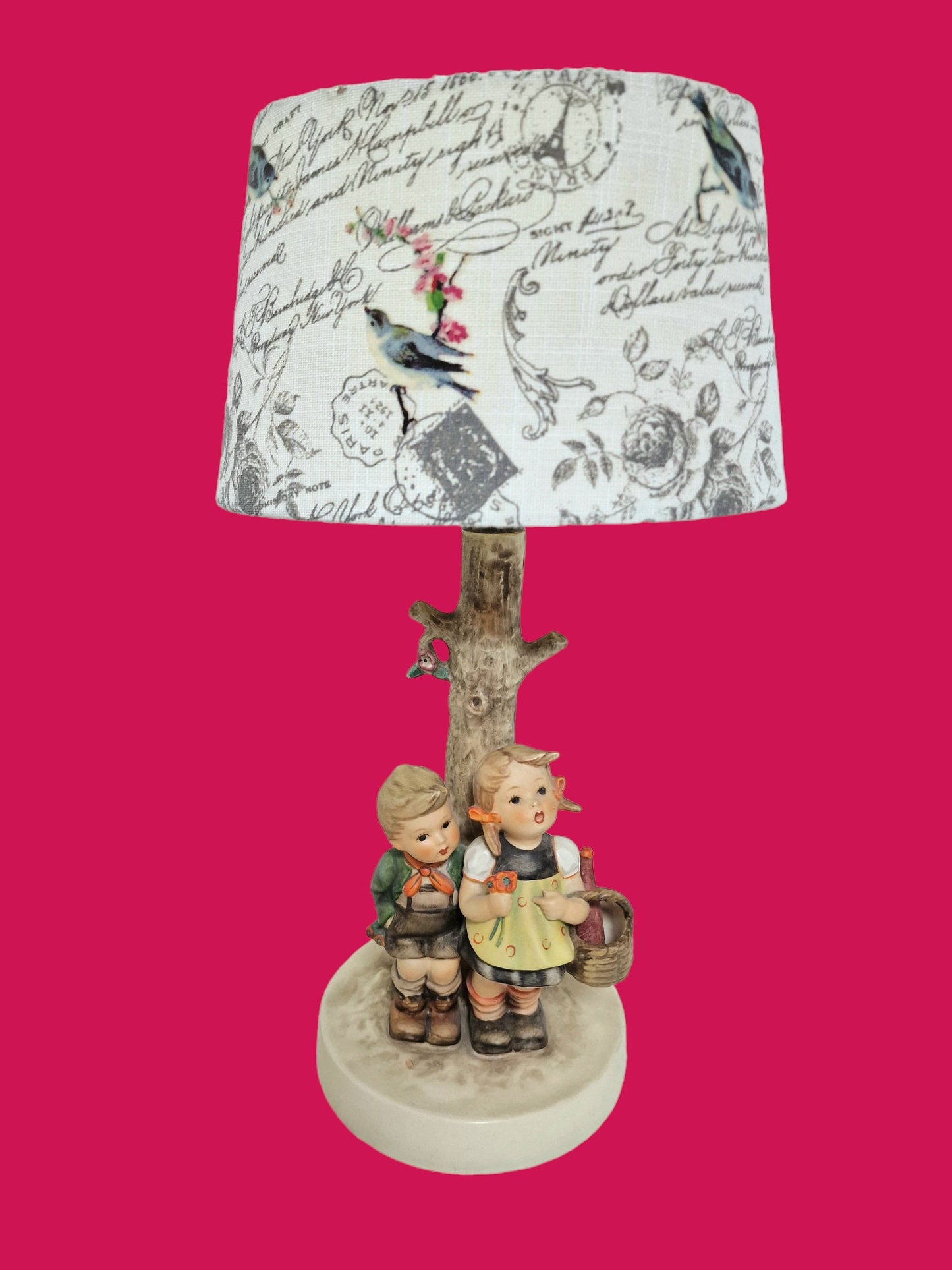 Goebel, hummel  antique biscuit porselein, gemerkt porcelain, rare figure lamp tablelamp