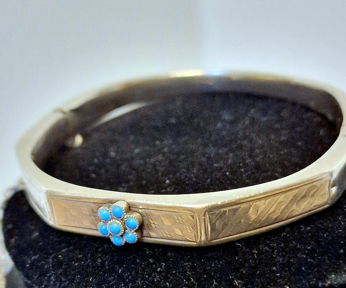 Turkoois  silver manchet bracelet massief massive, safety chain turkoise turquoise zilver  exotic armband